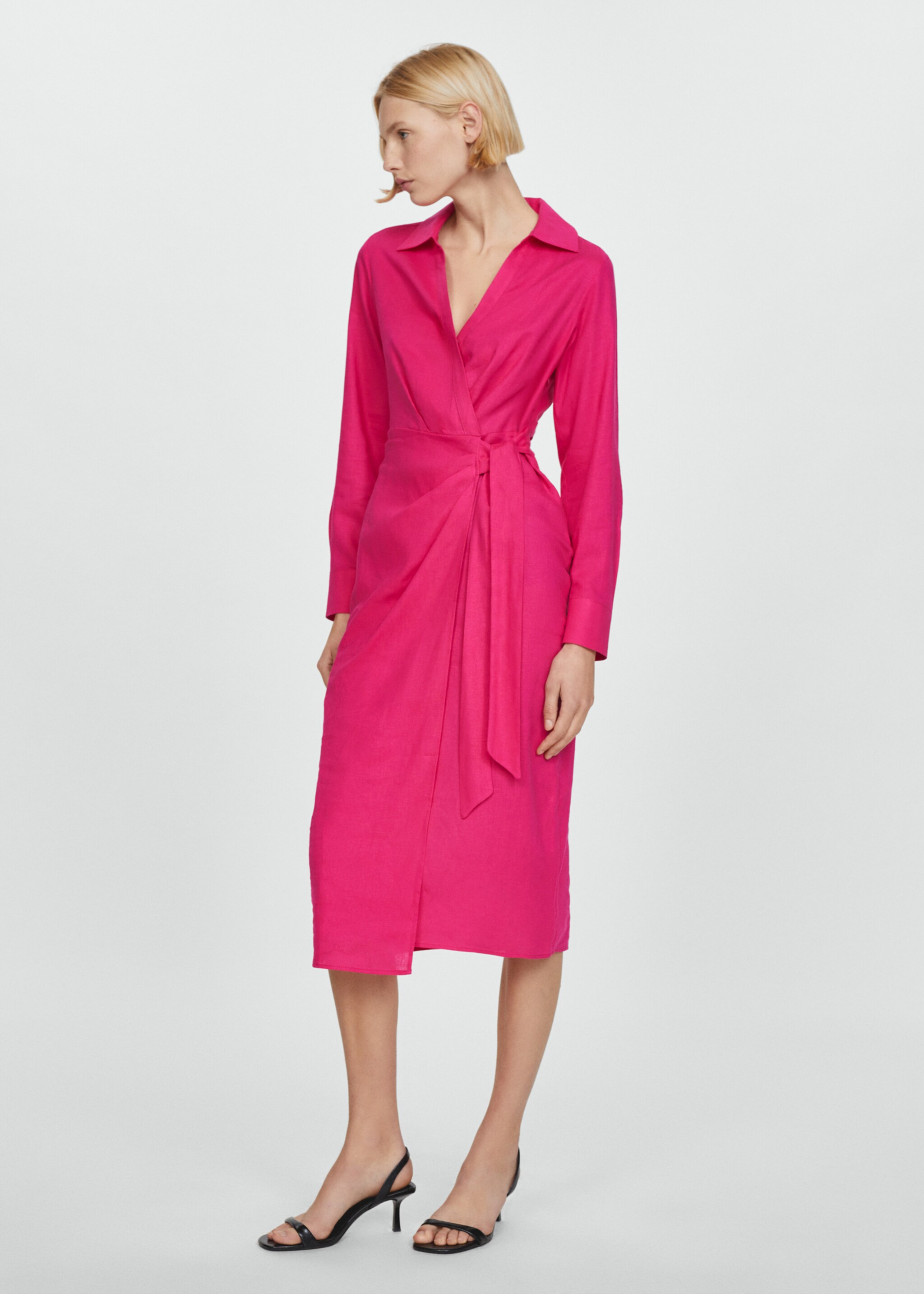 Robe chemise lin nœud - Plan général