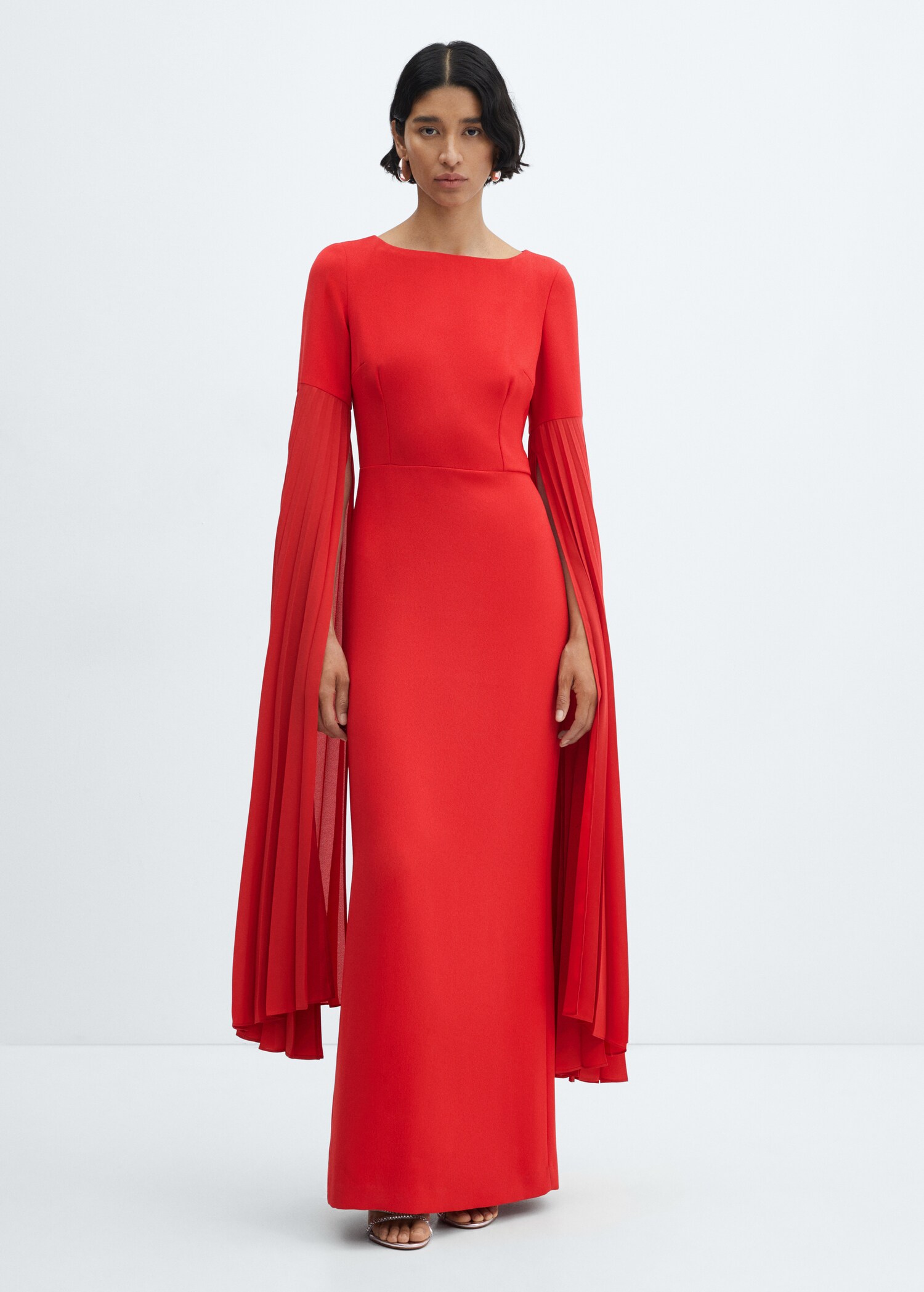 Kleid mit Plissee-Ärmel - Allgemeine Ansicht