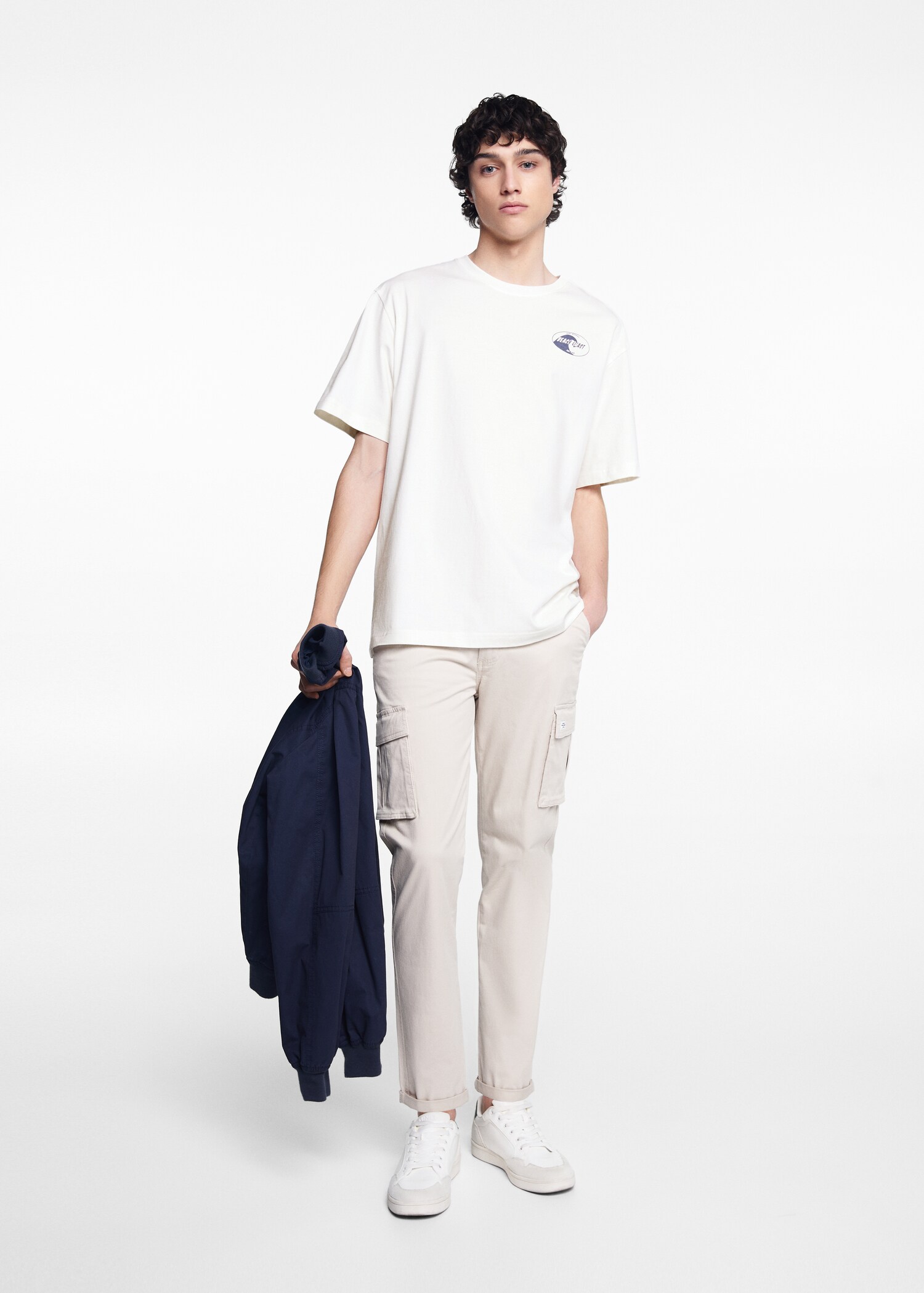 Printed cotton-blend T-shirt - General plane