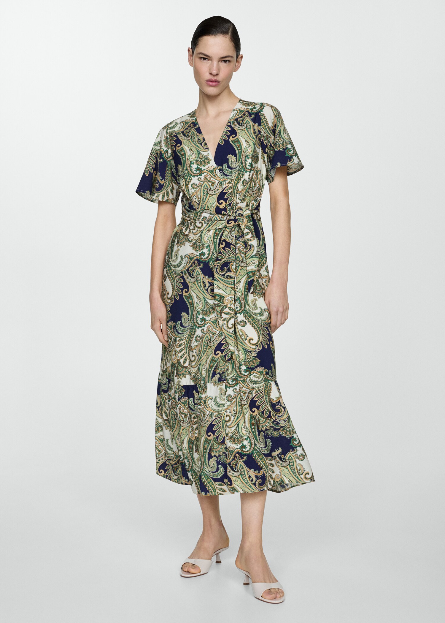 Vestido estampado lazo - Plano general