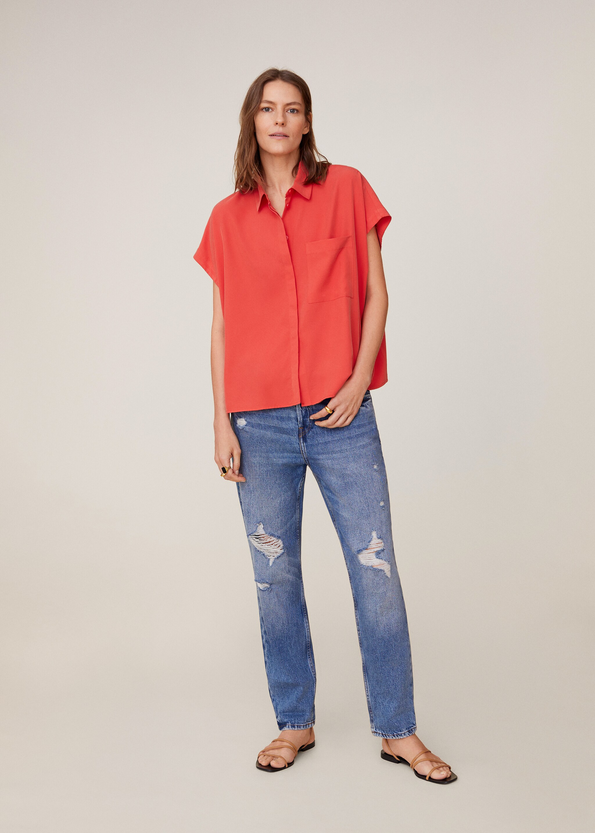 Camisa modal bolsillo - Plano general