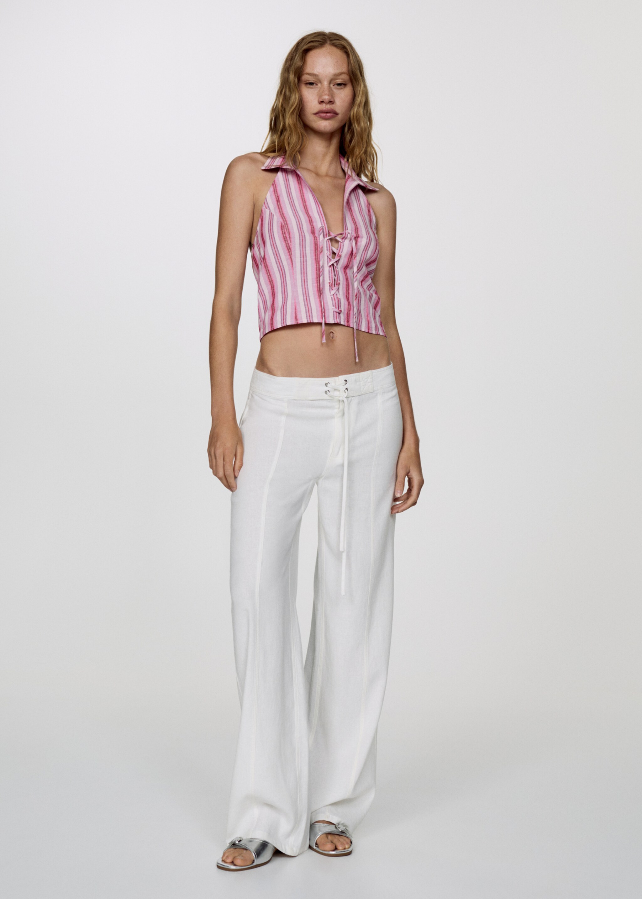 Bow linen trousers - General plane