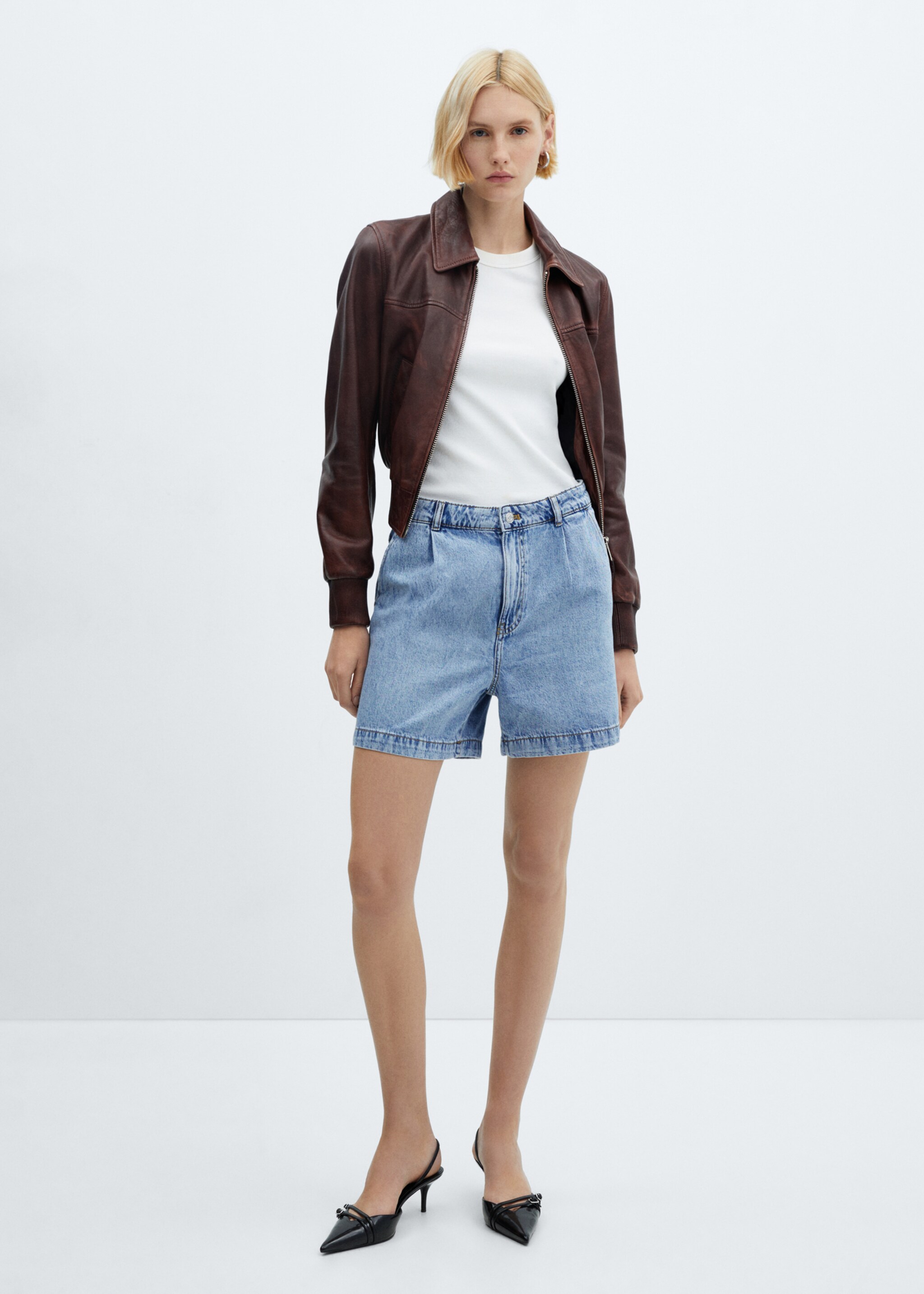 Slouchy denim shorts - General plane, Medium Blue. Ref: 67020258-00.