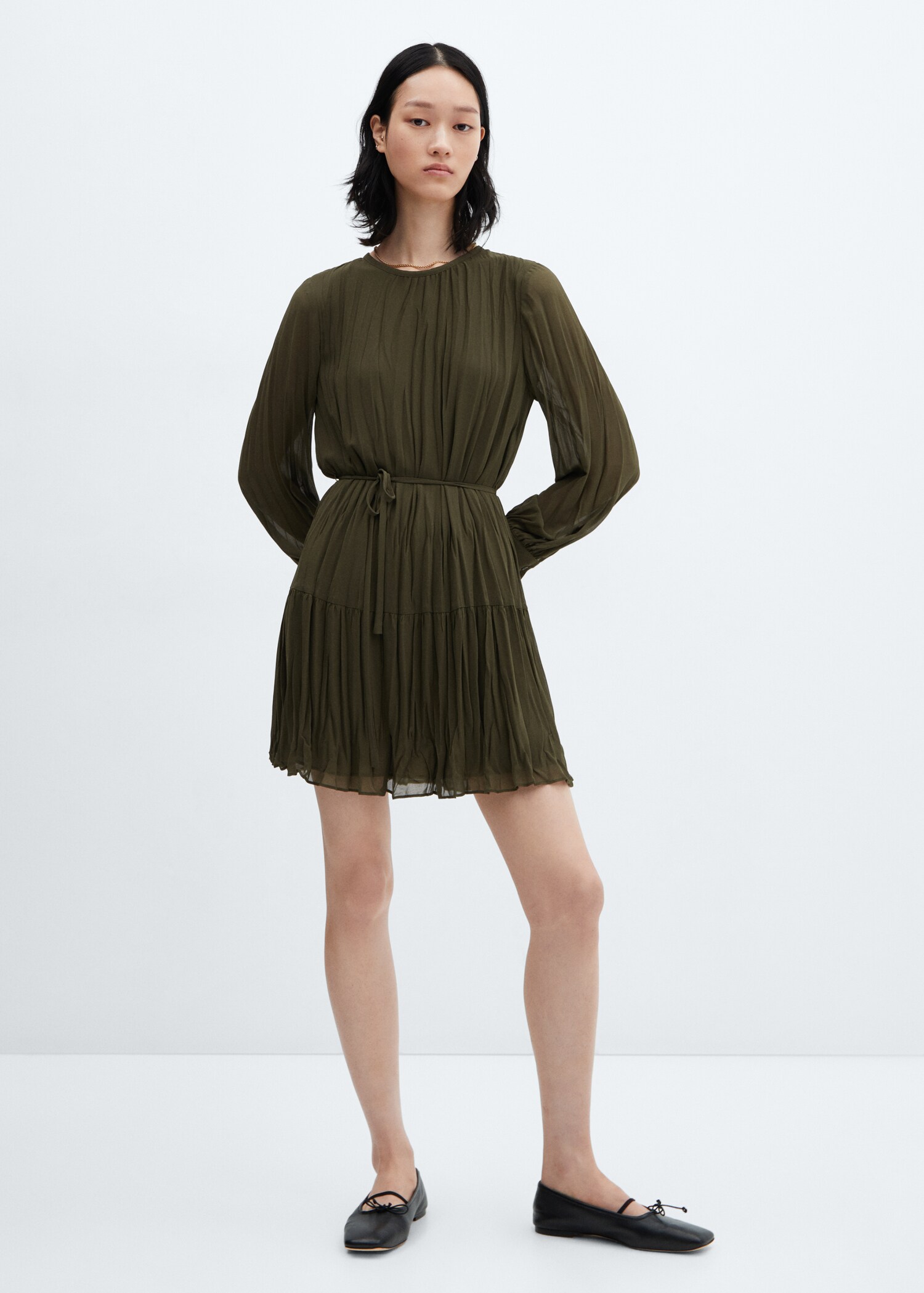 Kurze Plissée-Kleid - Allgemeine Ansicht