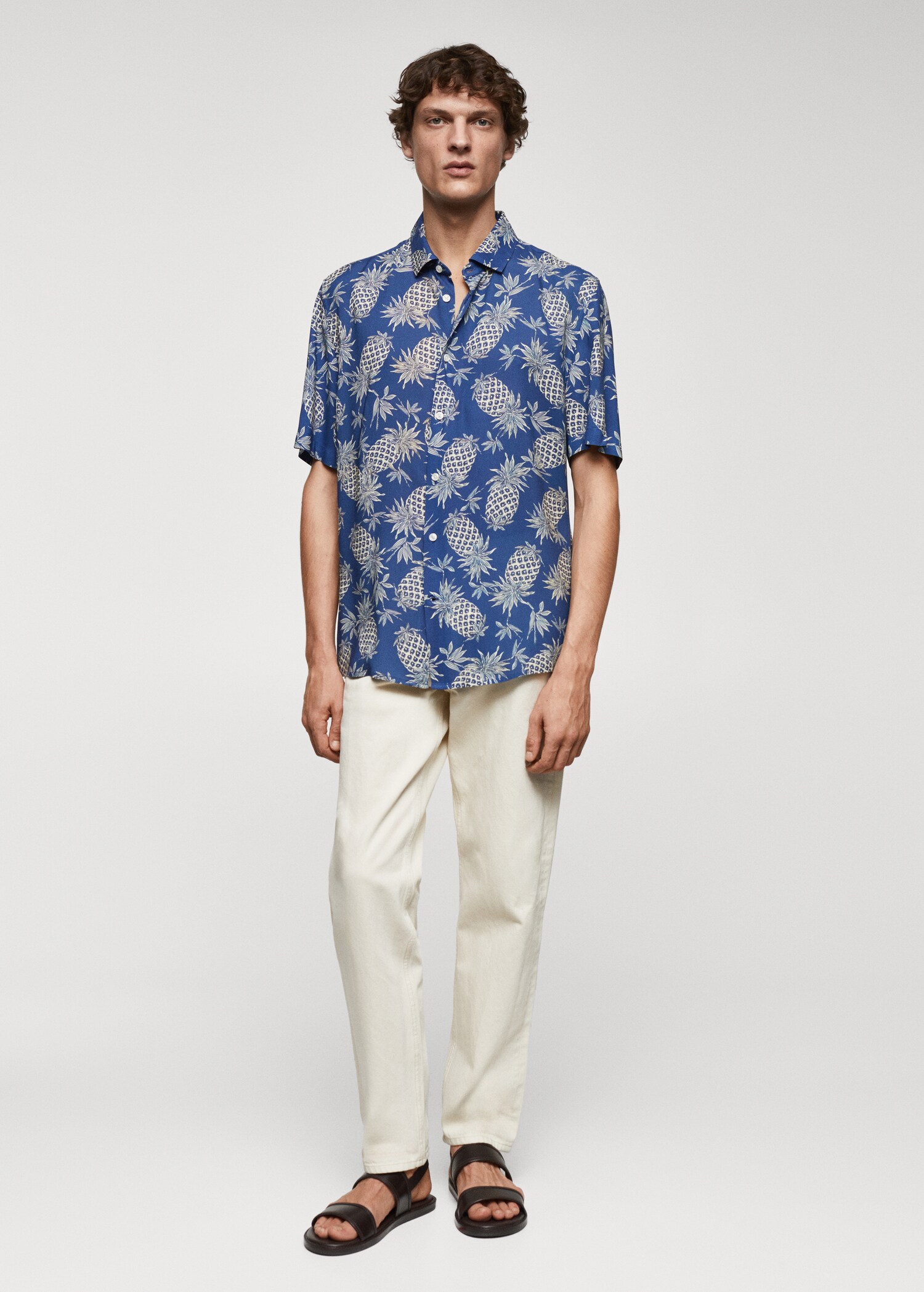 Regular-fit pineapple-print shirt - General plane