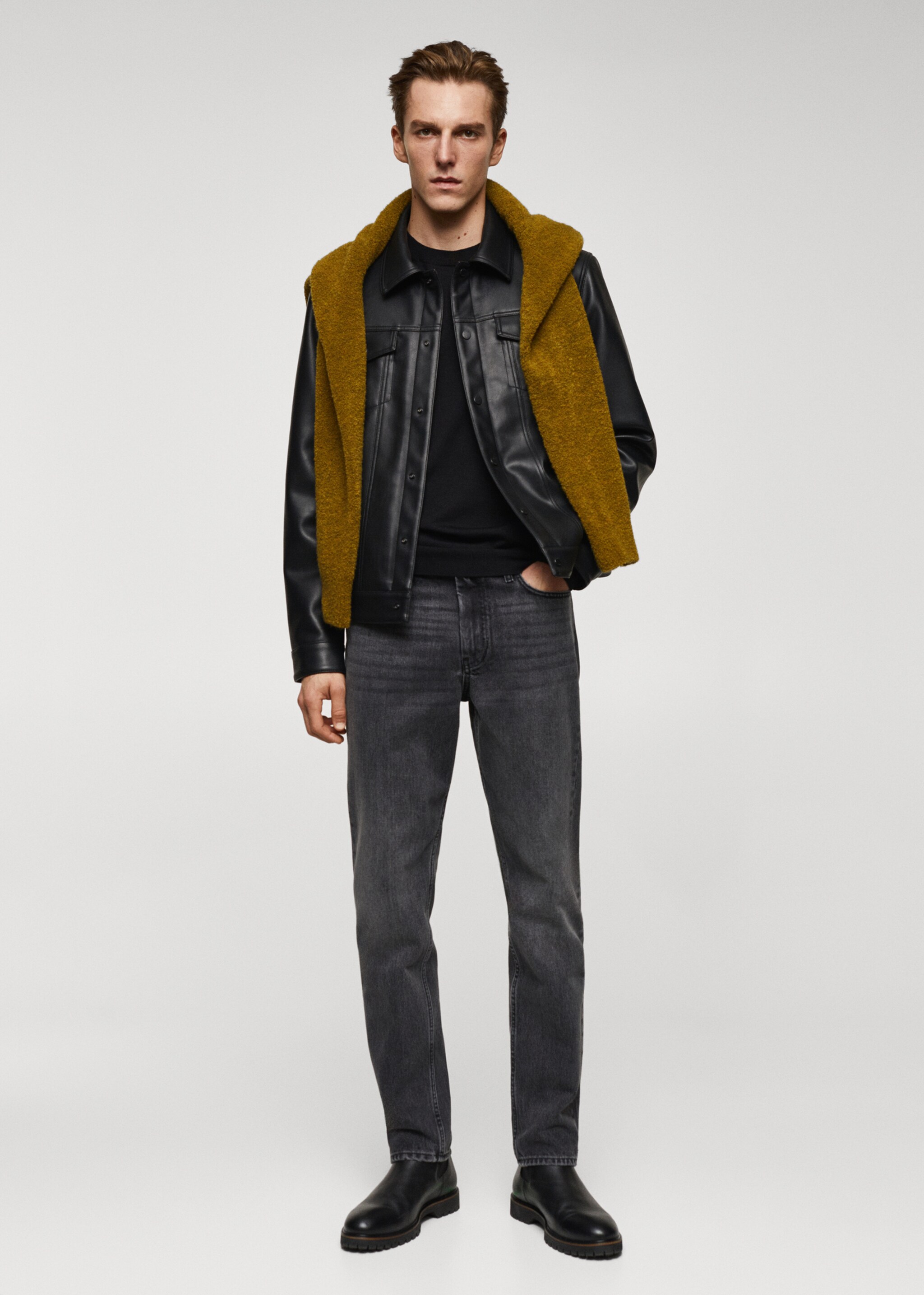 Veste simili-cuir poches - Plan général