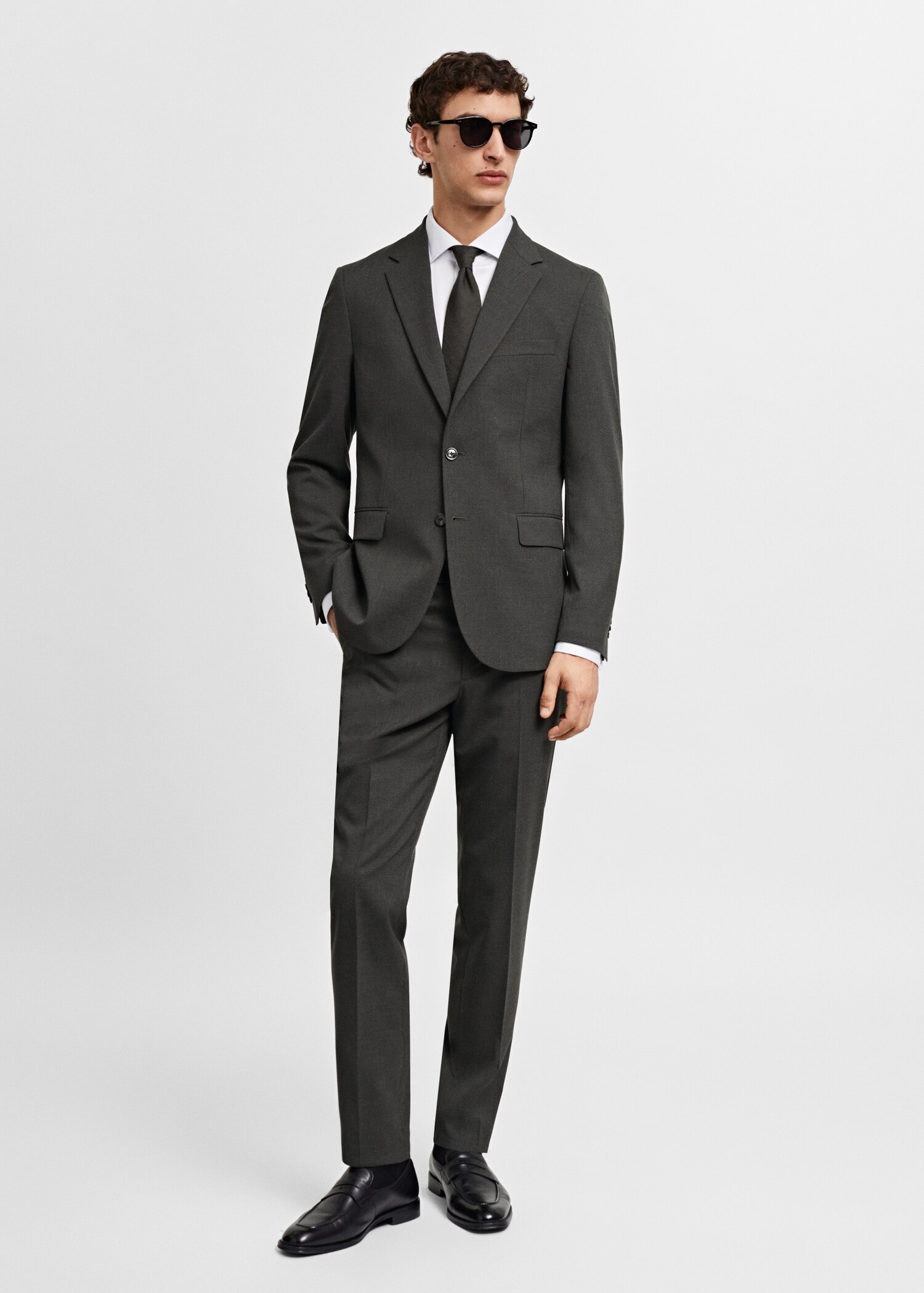Stretch-fabric slim-fit suit jacket - General plane