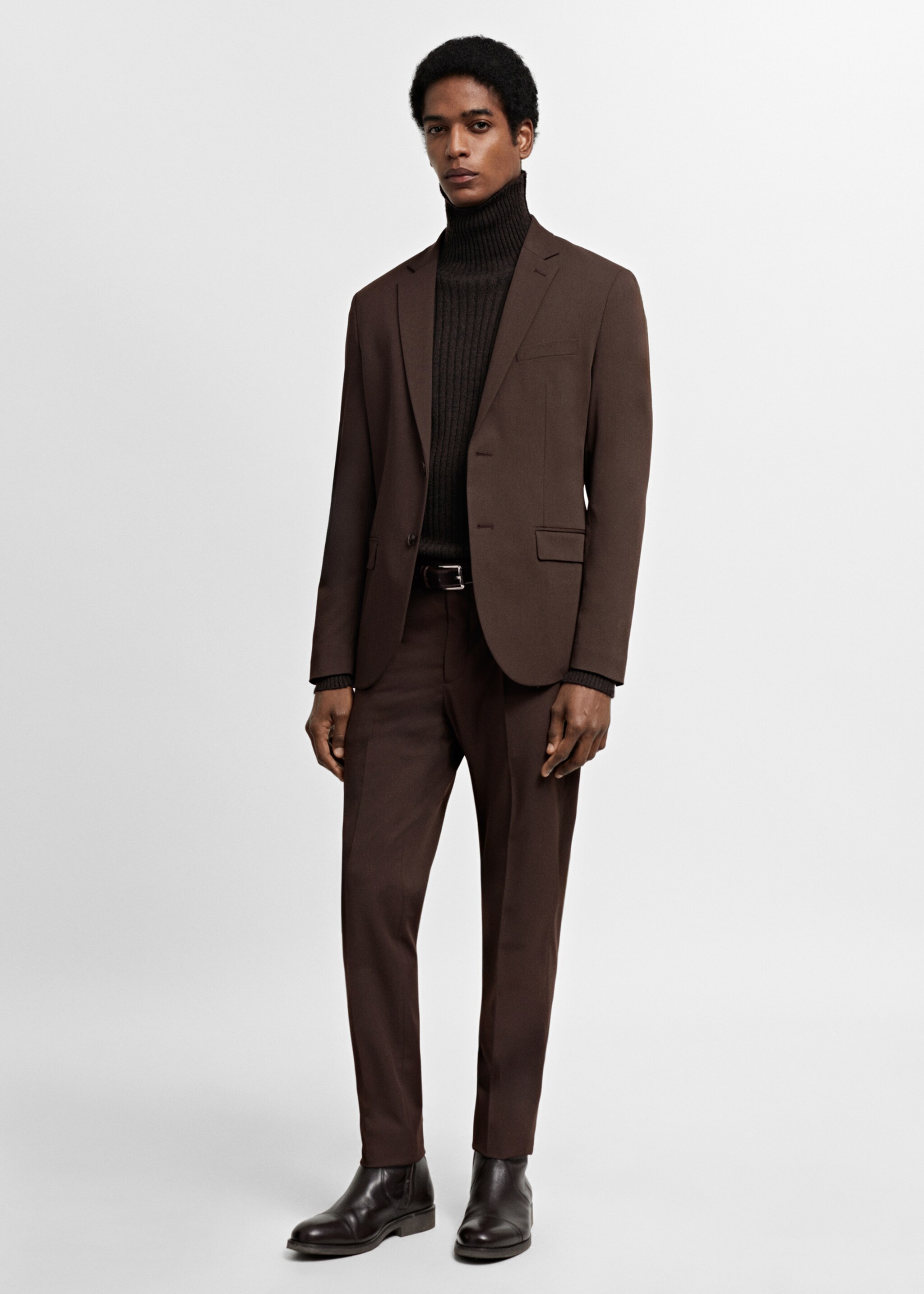 Super slim-fit suit jacket in stretch fabric - General plane