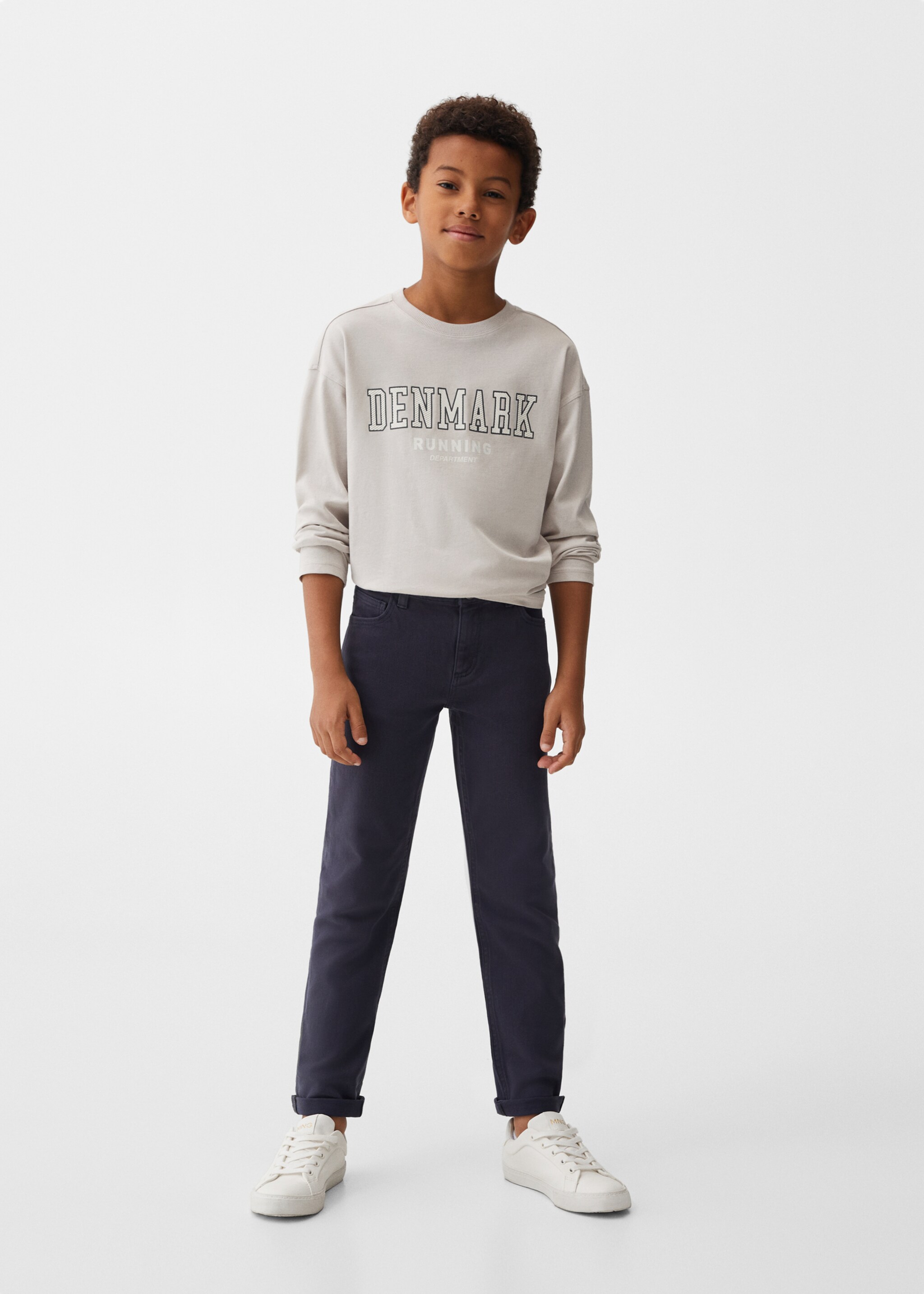 Langärmliges Print-T-Shirt - Allgemeine Ansicht, Eisgrau. Ref: 67020655-00.