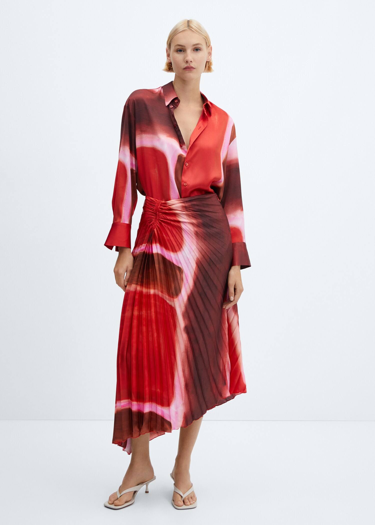 Plissierter Tie-Dye Rock - Allgemeine Ansicht