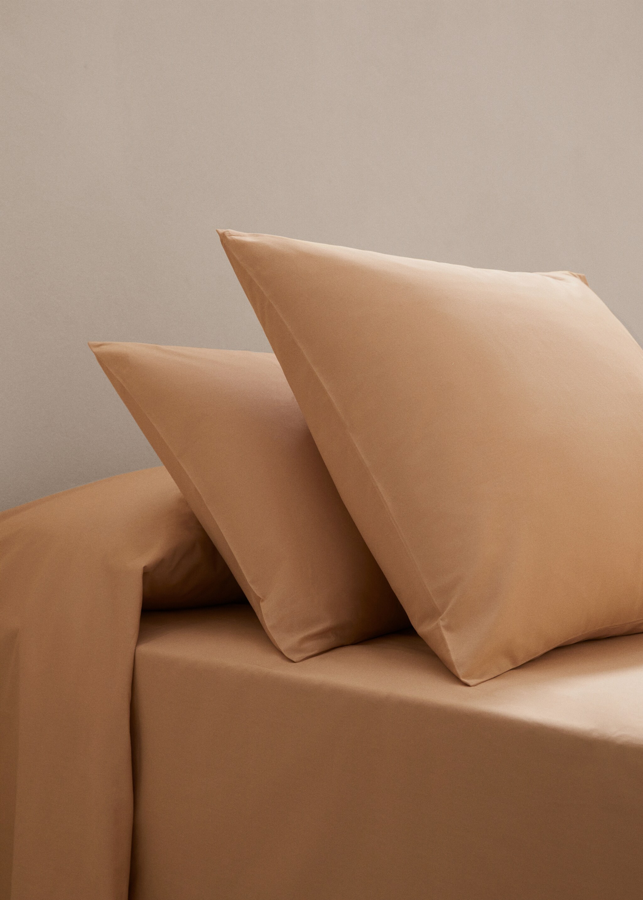 Funda almohada algodón lisa 45x110cm - Plano general, Naranja tostado. Ref: 67021020-00.