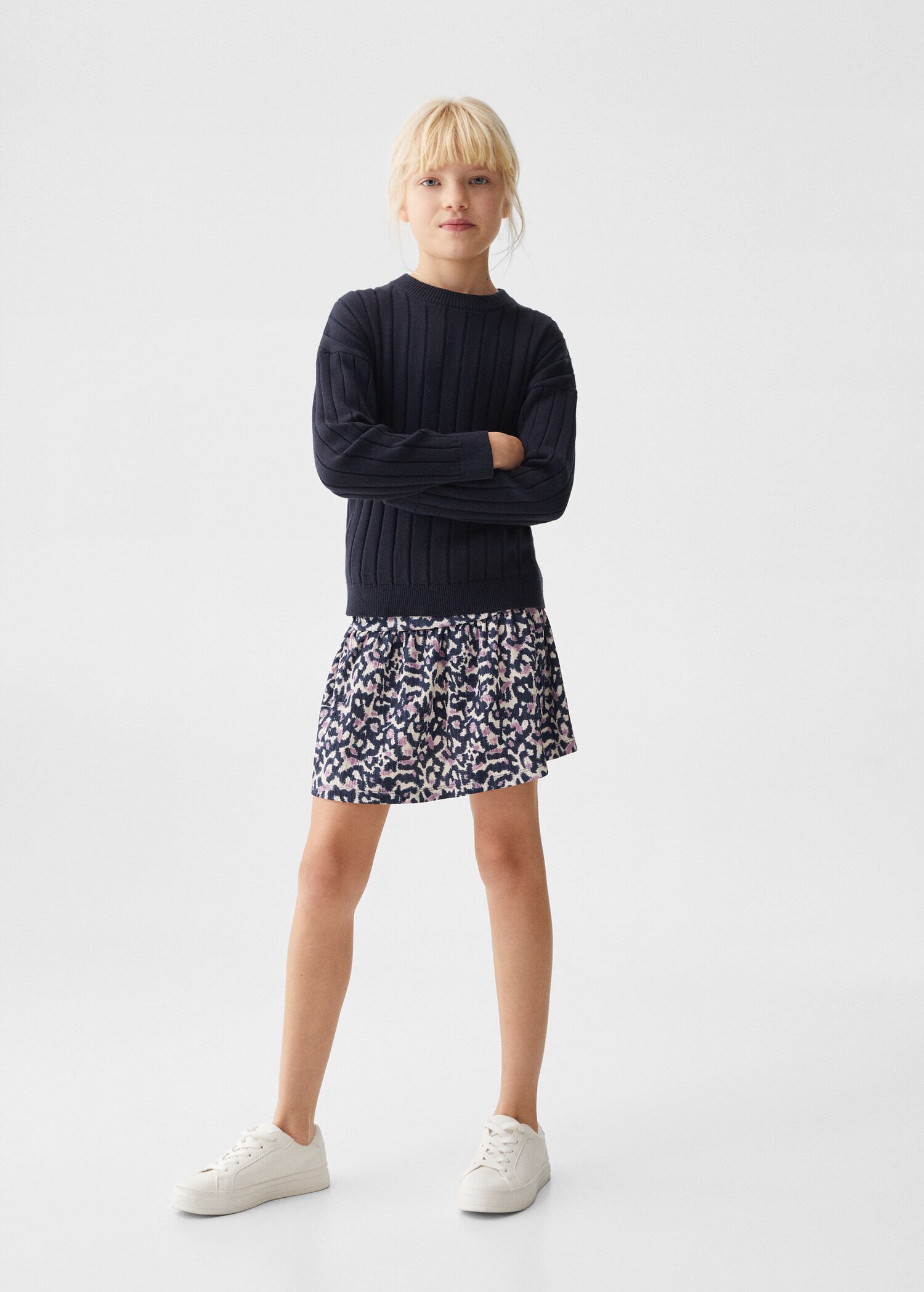 Pull-over en maille à rayures - Plan général