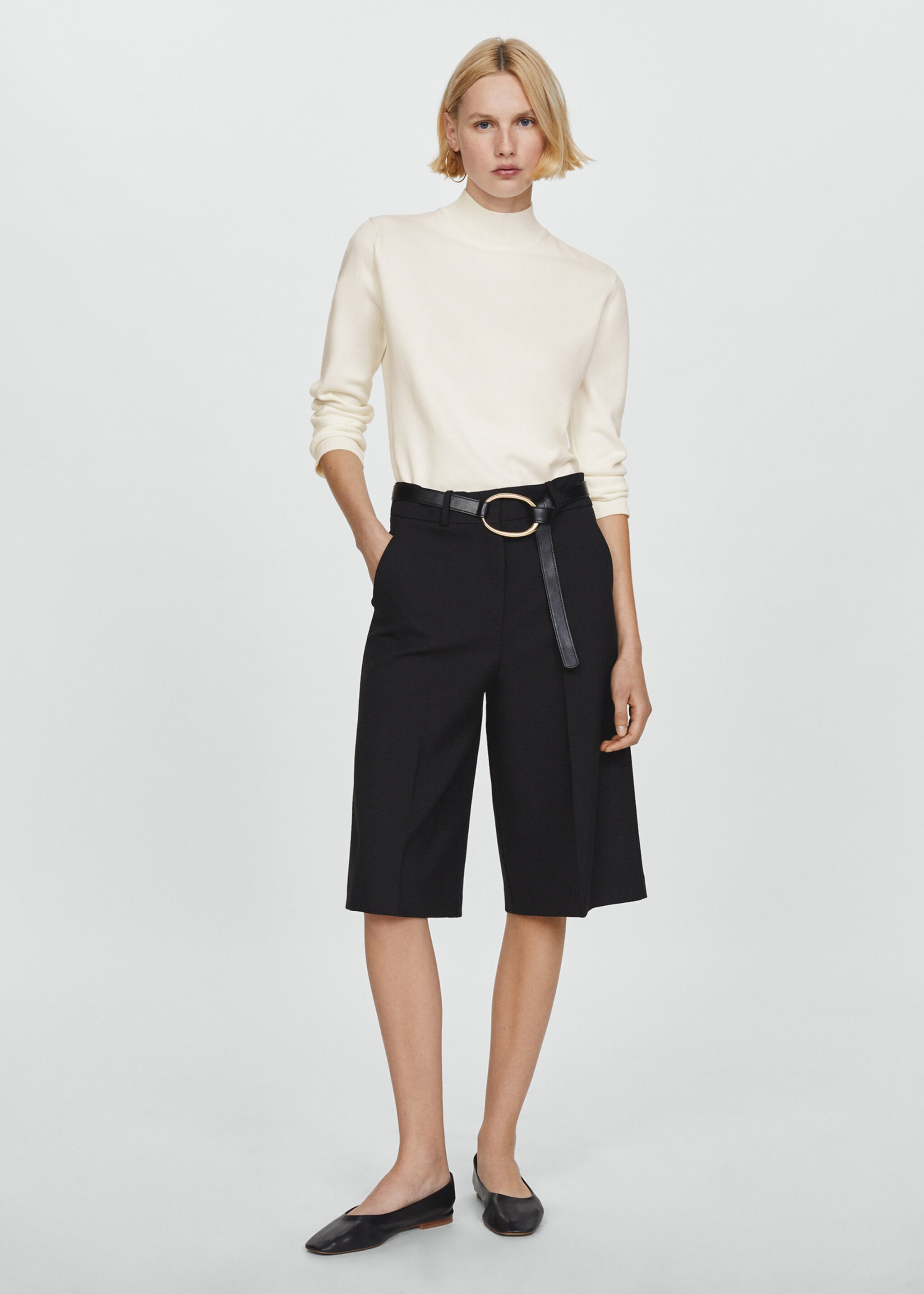 Knitted sweater with perkins neck - General plane, Ecru. Ref: 67023271-00.