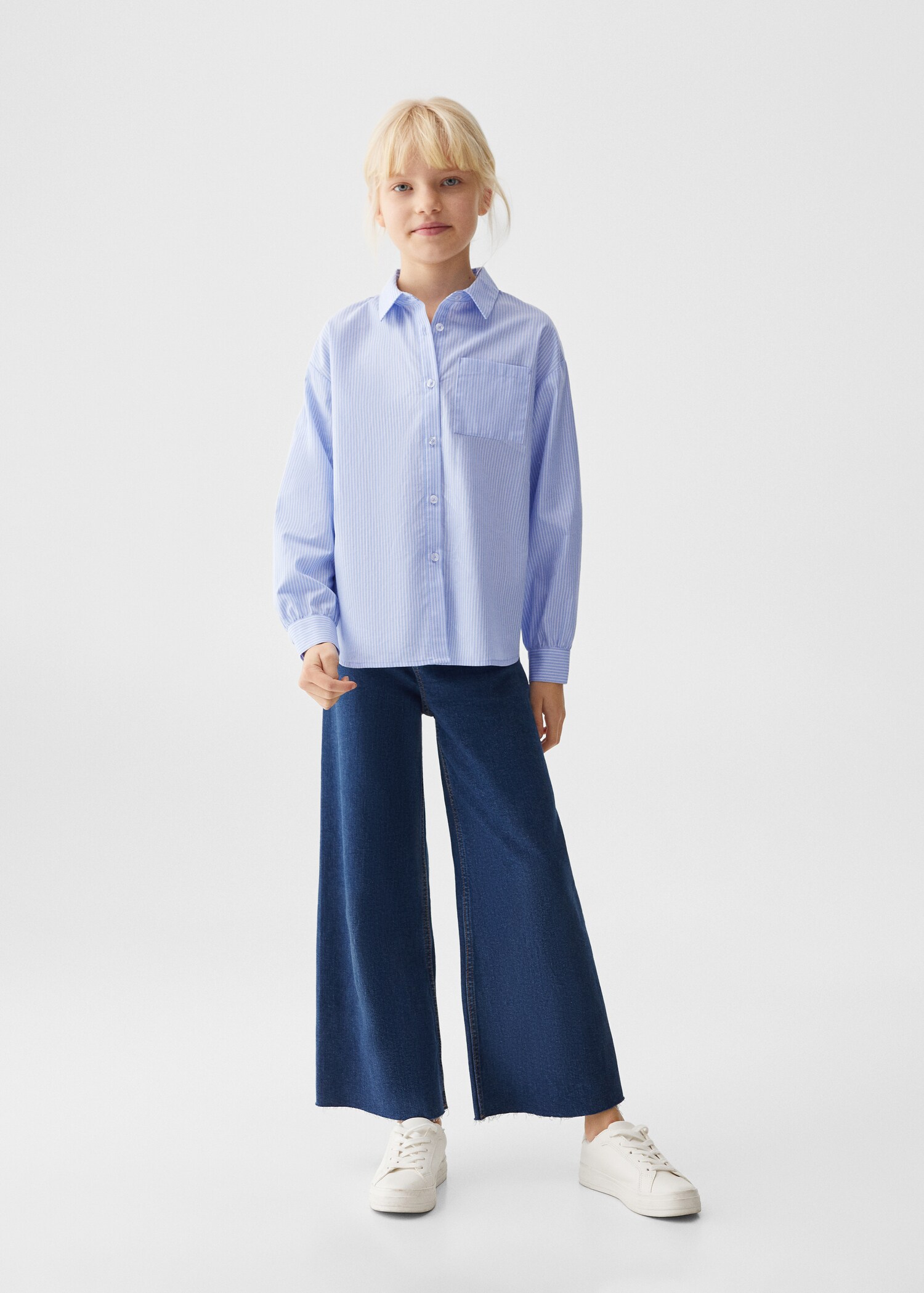 Gestreepte oversized blouse - Overzichtstekening