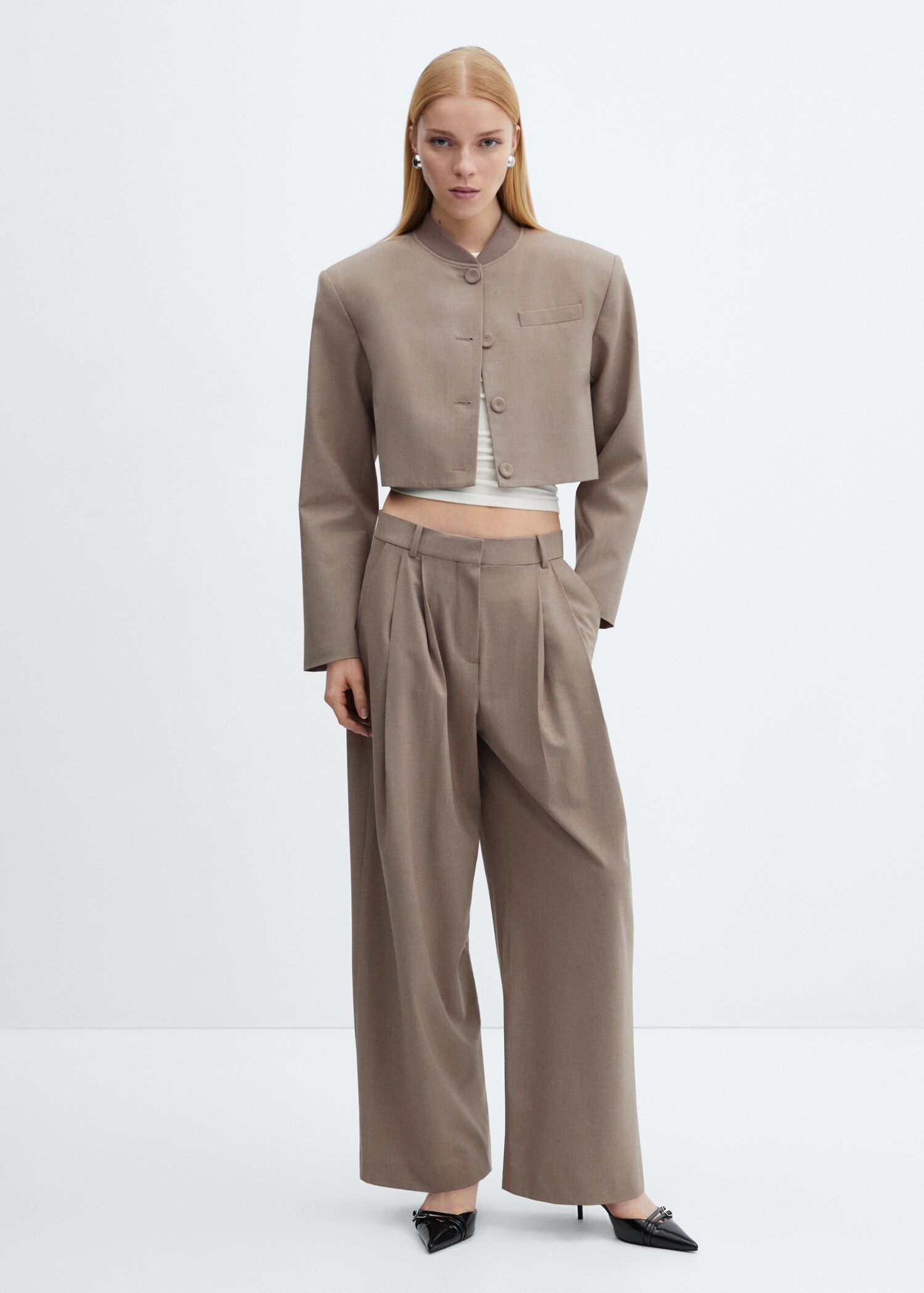 Wideleg pleated trousers - General plane