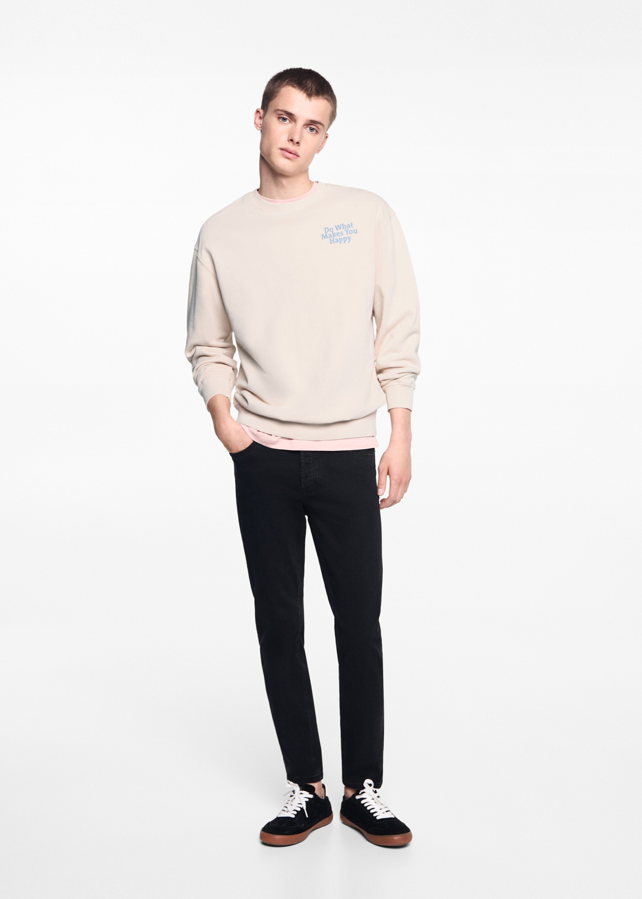 Sweat-shirt message unisexe - Plan général, Bleu marine foncé. Ref: 67025155-00.