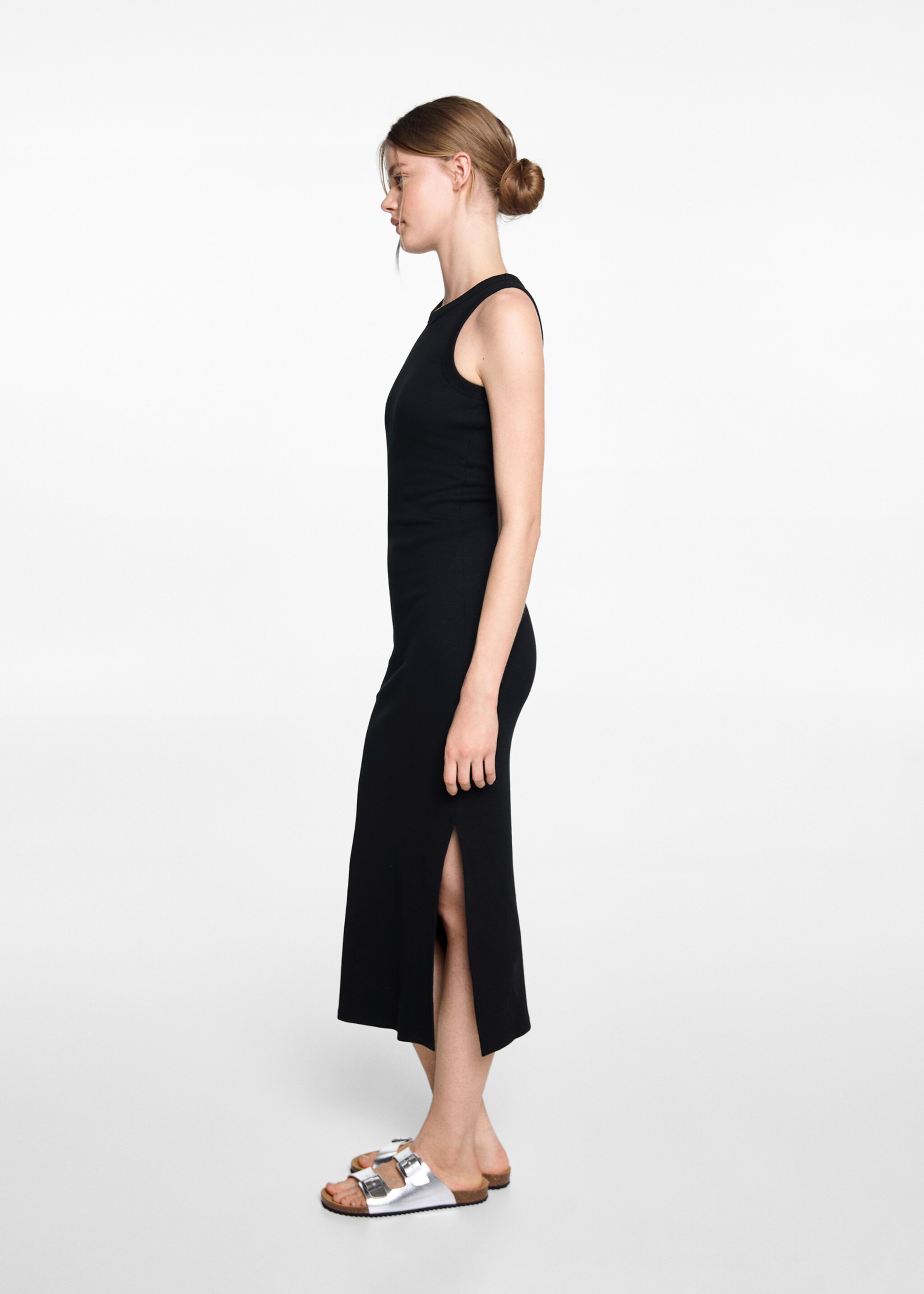 Fitted midi-dress - General plane, Black. Ref: 67025156-00.