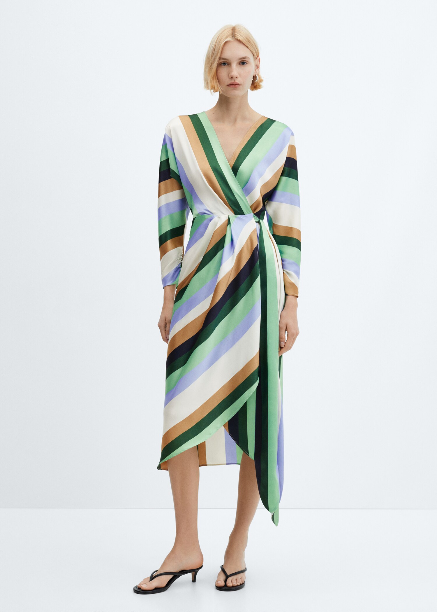 Striped satin dress - General plane