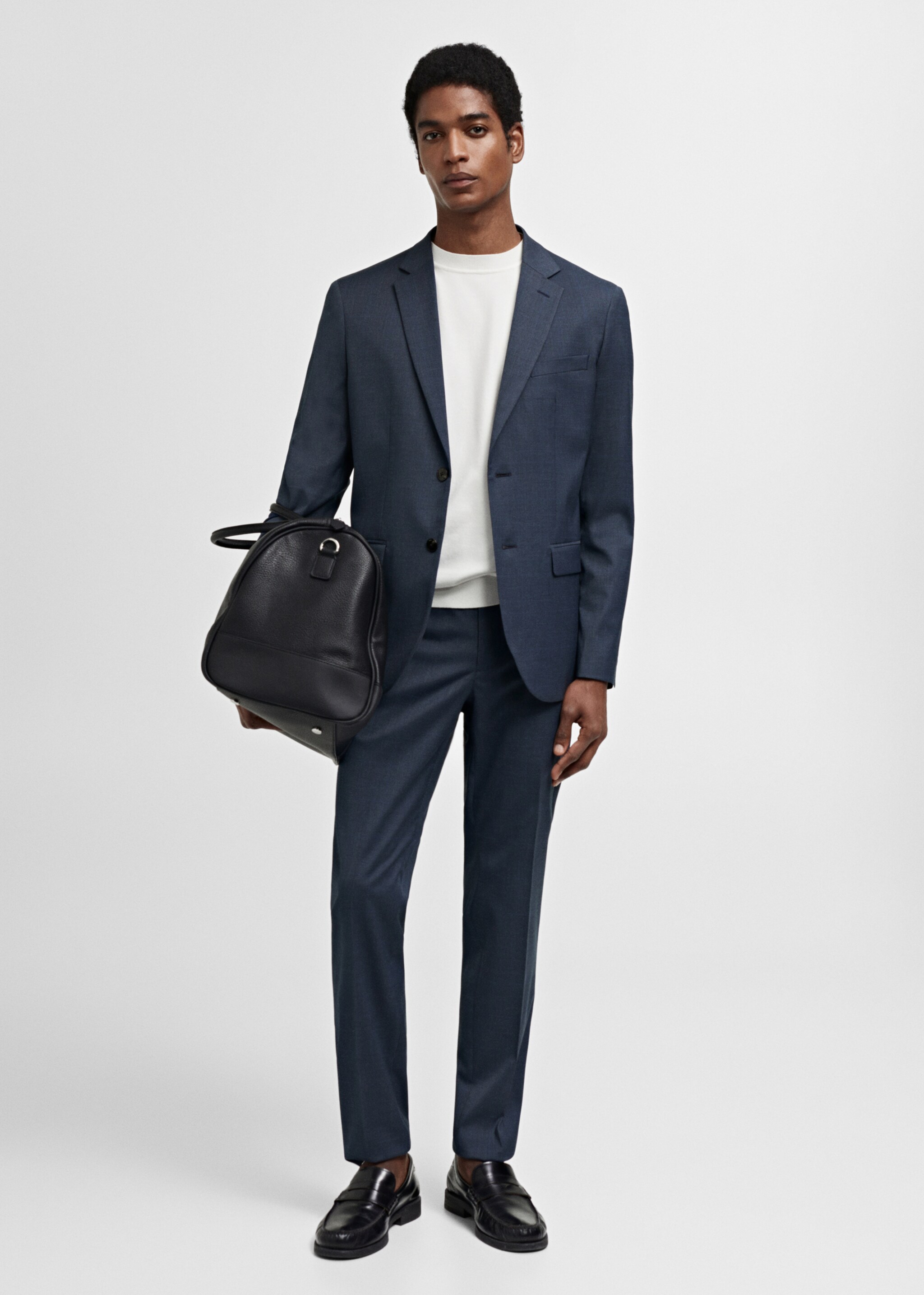 Pantalon costume Parí super slim-fit - Plan général, Bleu indigo. Ref: 67025986-00.