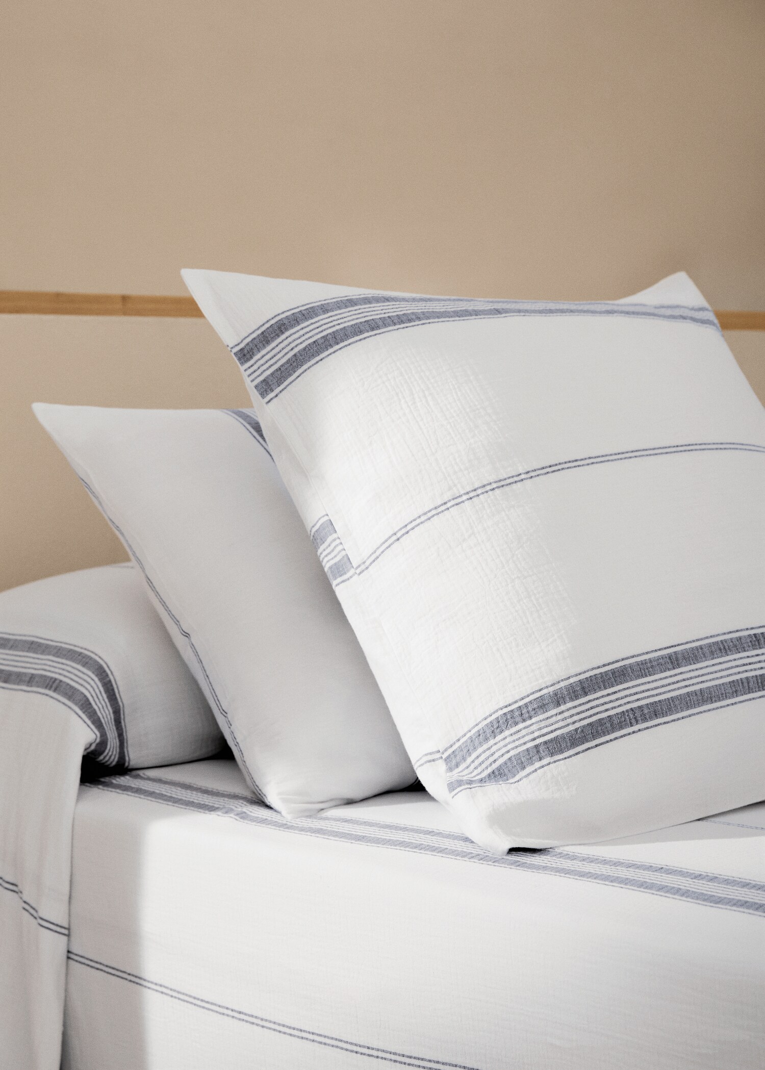 Funda almohada algodón rayas textura 45x110cm - Plano general