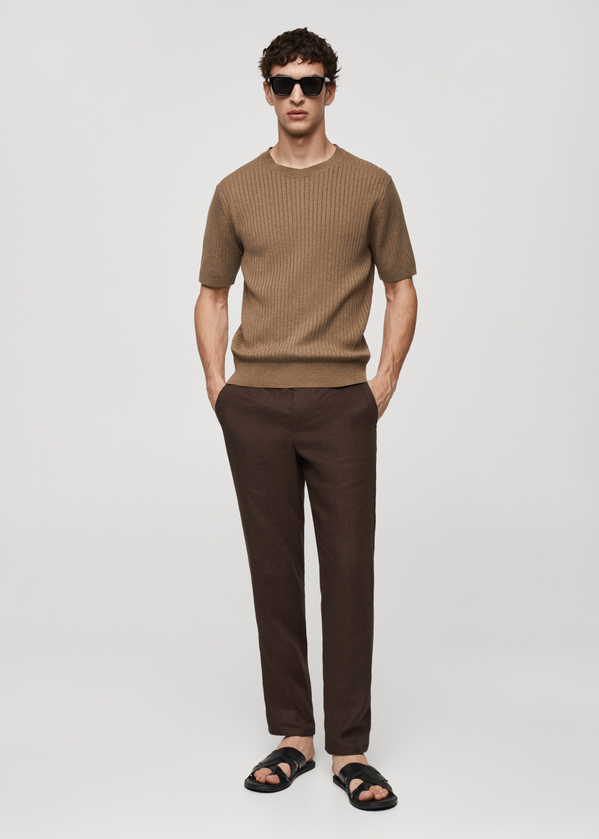 Ribbed cotton T-shirt - General plane