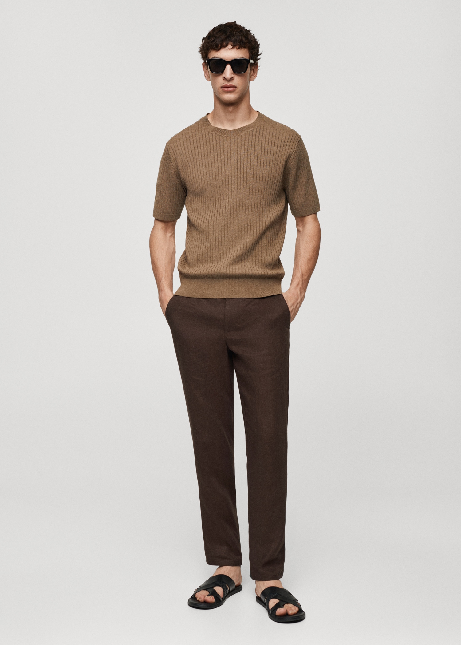 Ribbed cotton T-shirt - General plane