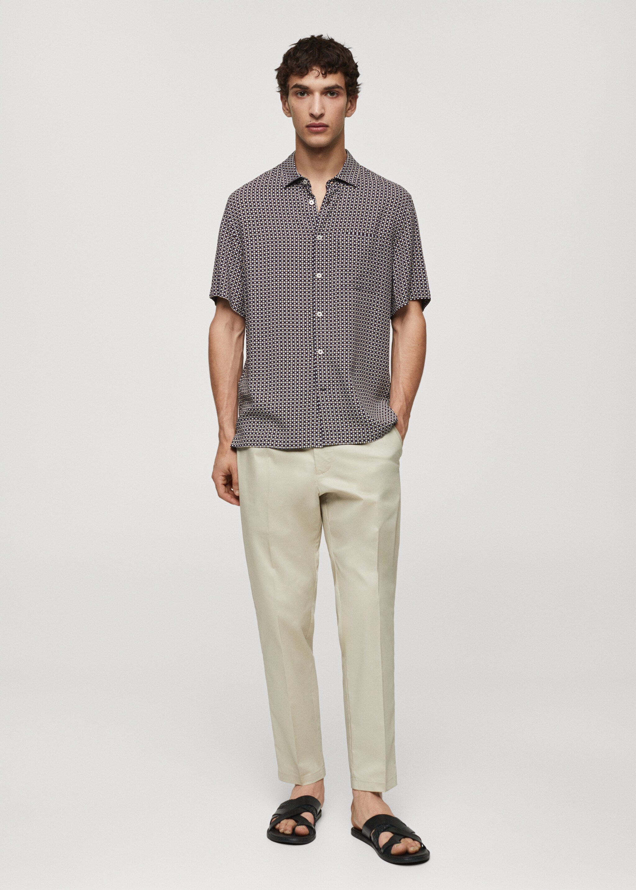 Regular-fit short-sleeved printed shirt - General plane