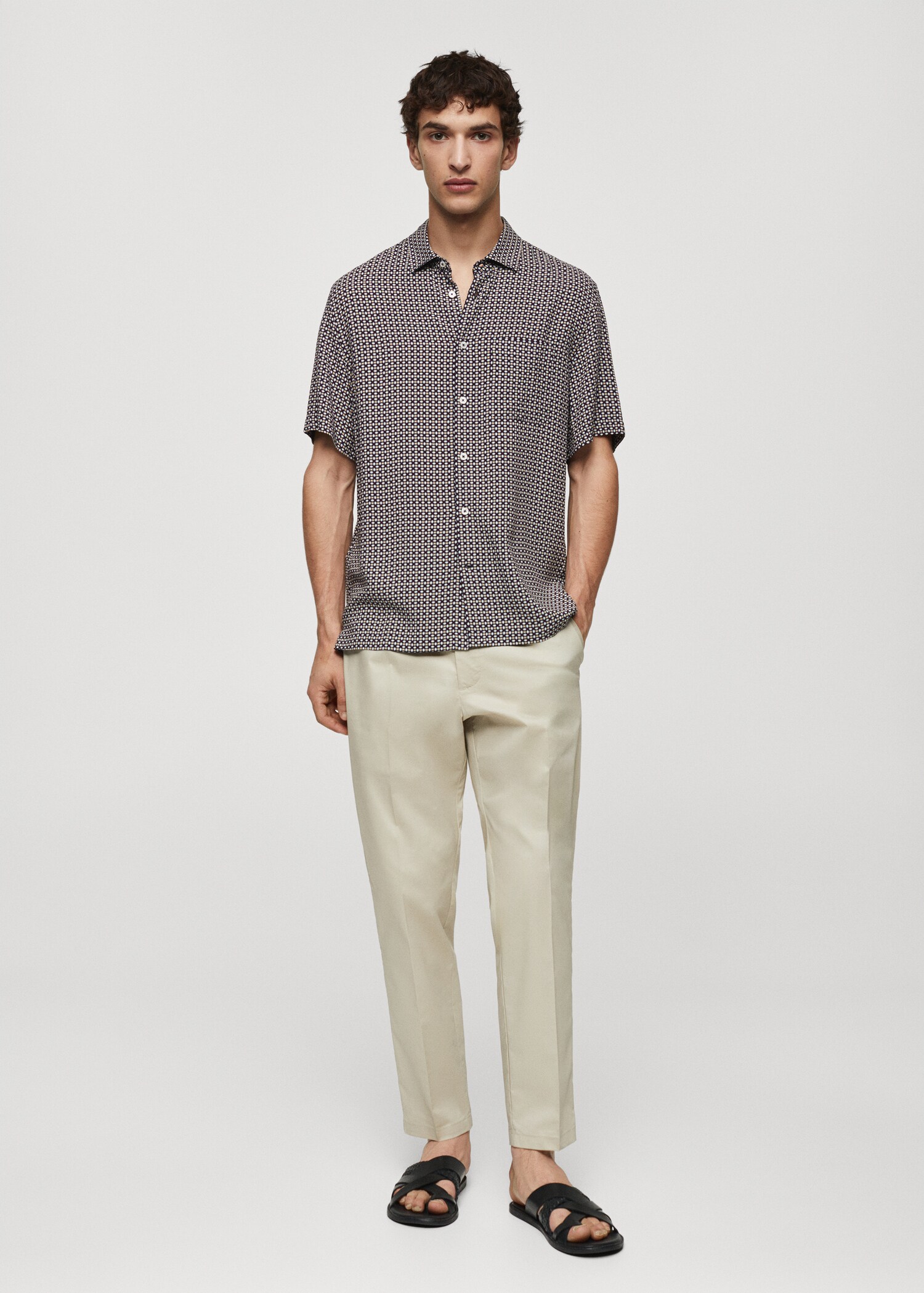 Regular-fit short-sleeved printed shirt - General plane