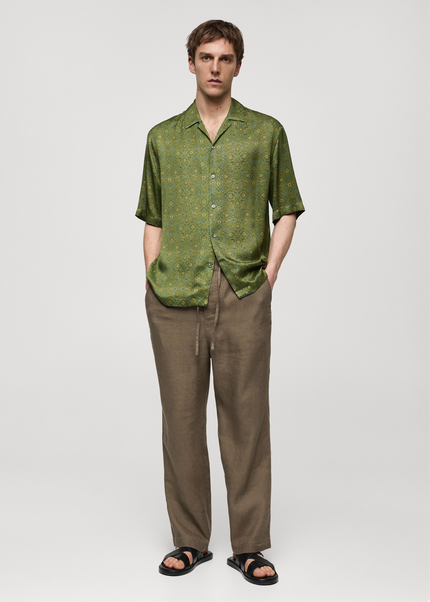 Printed fluid regular-fit shirt - General plane