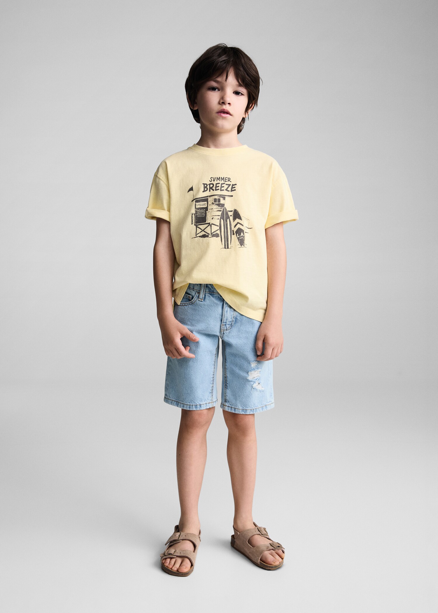 Printed cotton-blend T-shirt - General plane