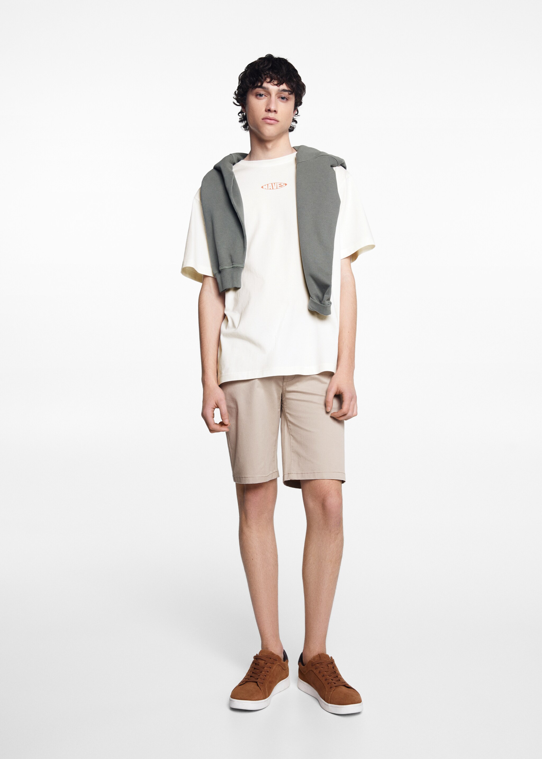 Printed message T-shirt - General plane, Off White. Ref: 67027913-00.