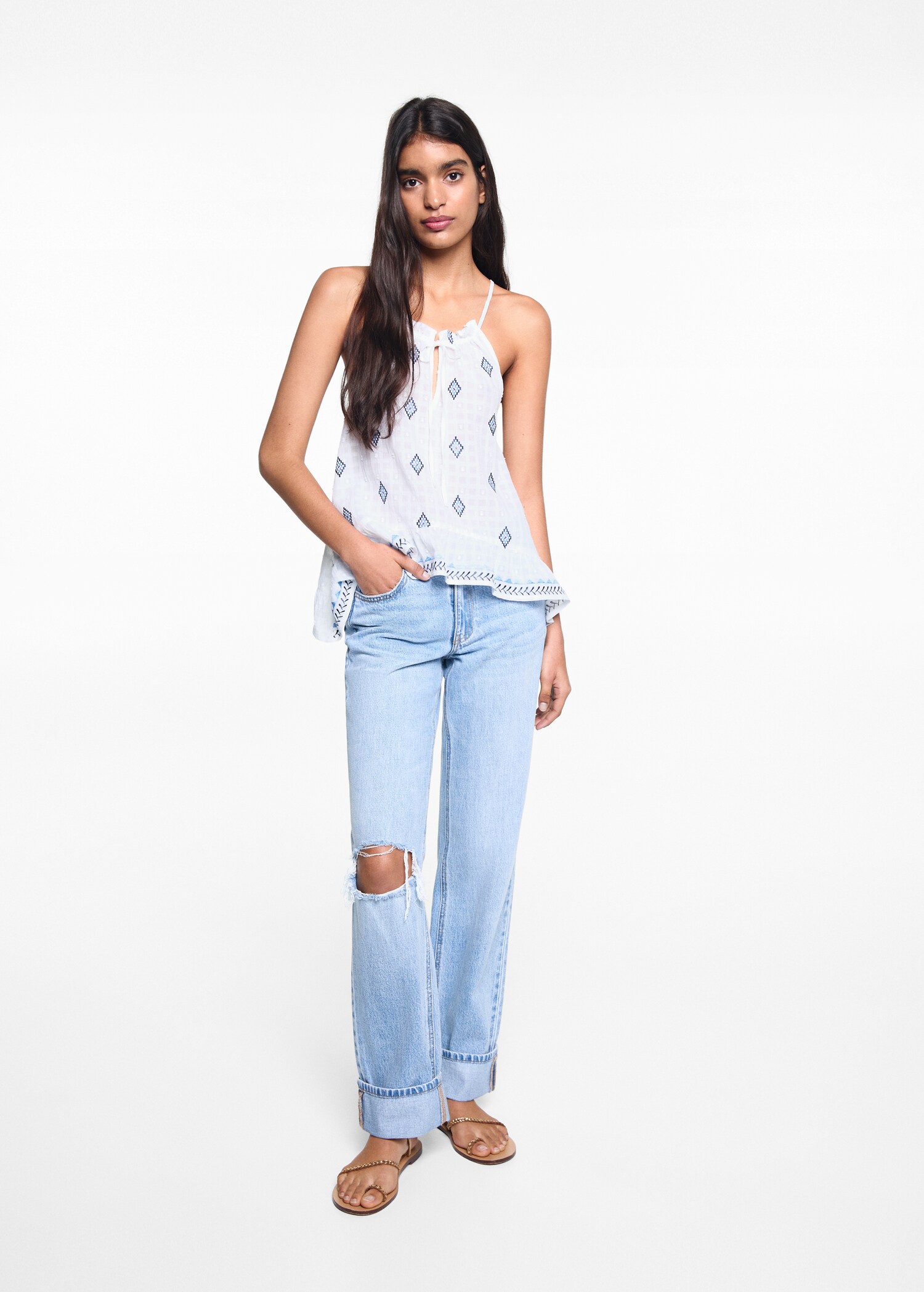 Ethnic embroidered blouse - General plane
