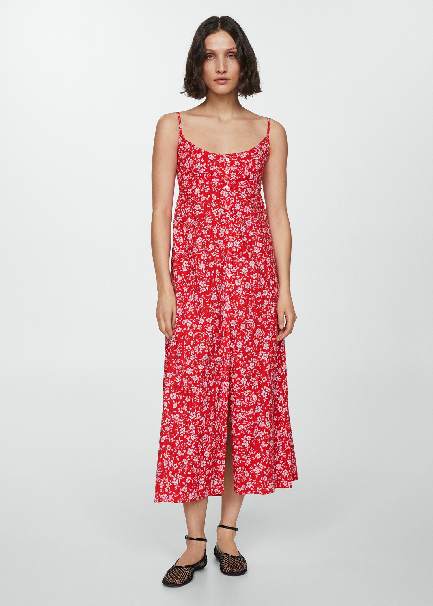 Geblümtes Kleid mit Schleife - Allgemeine Ansicht