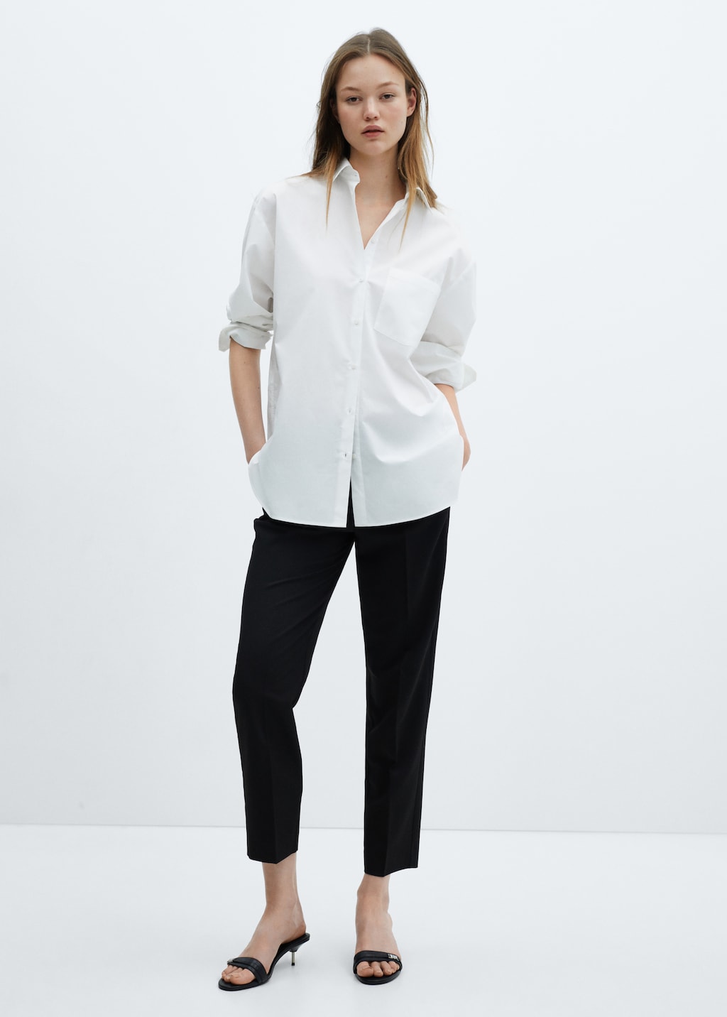 Pocket oversize shirt - Women | MANGO OUTLET USA