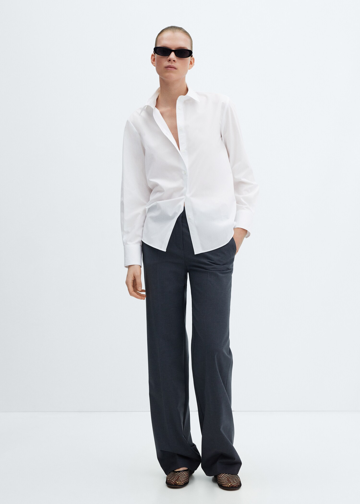 Regular cotton lyocell-blend shirt - General plane