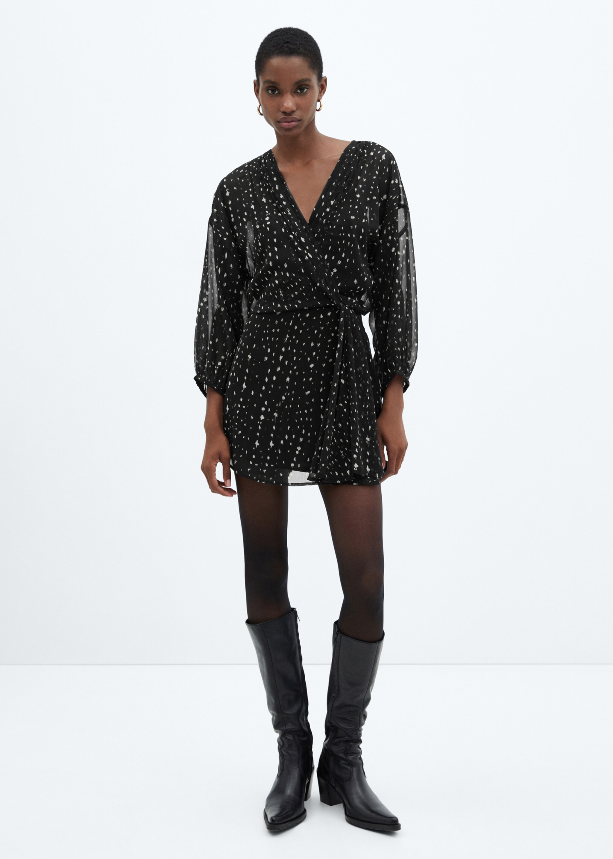 Print wrap dress - General plane
