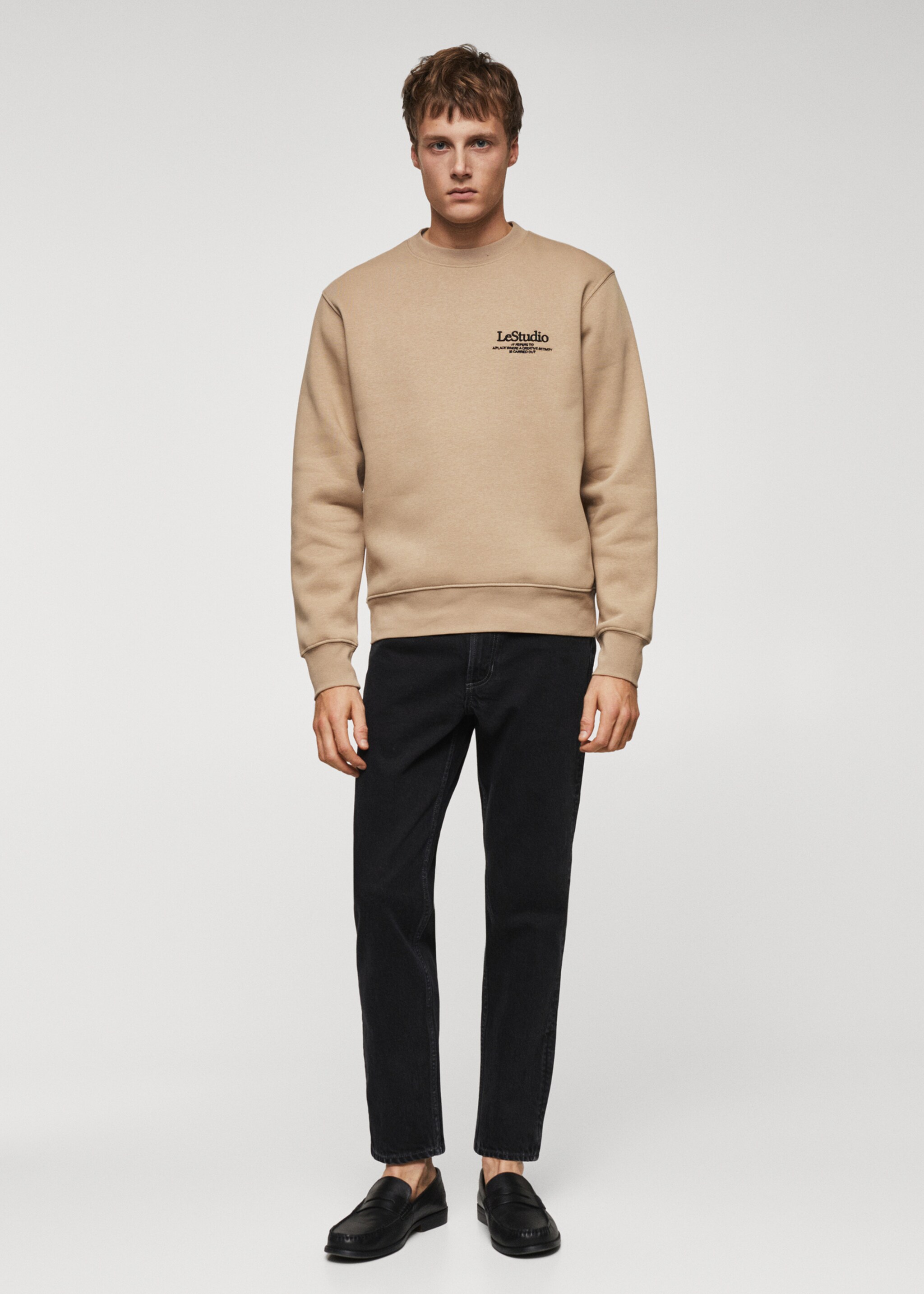 Embroidered detail cotton sweatshirt - General plane