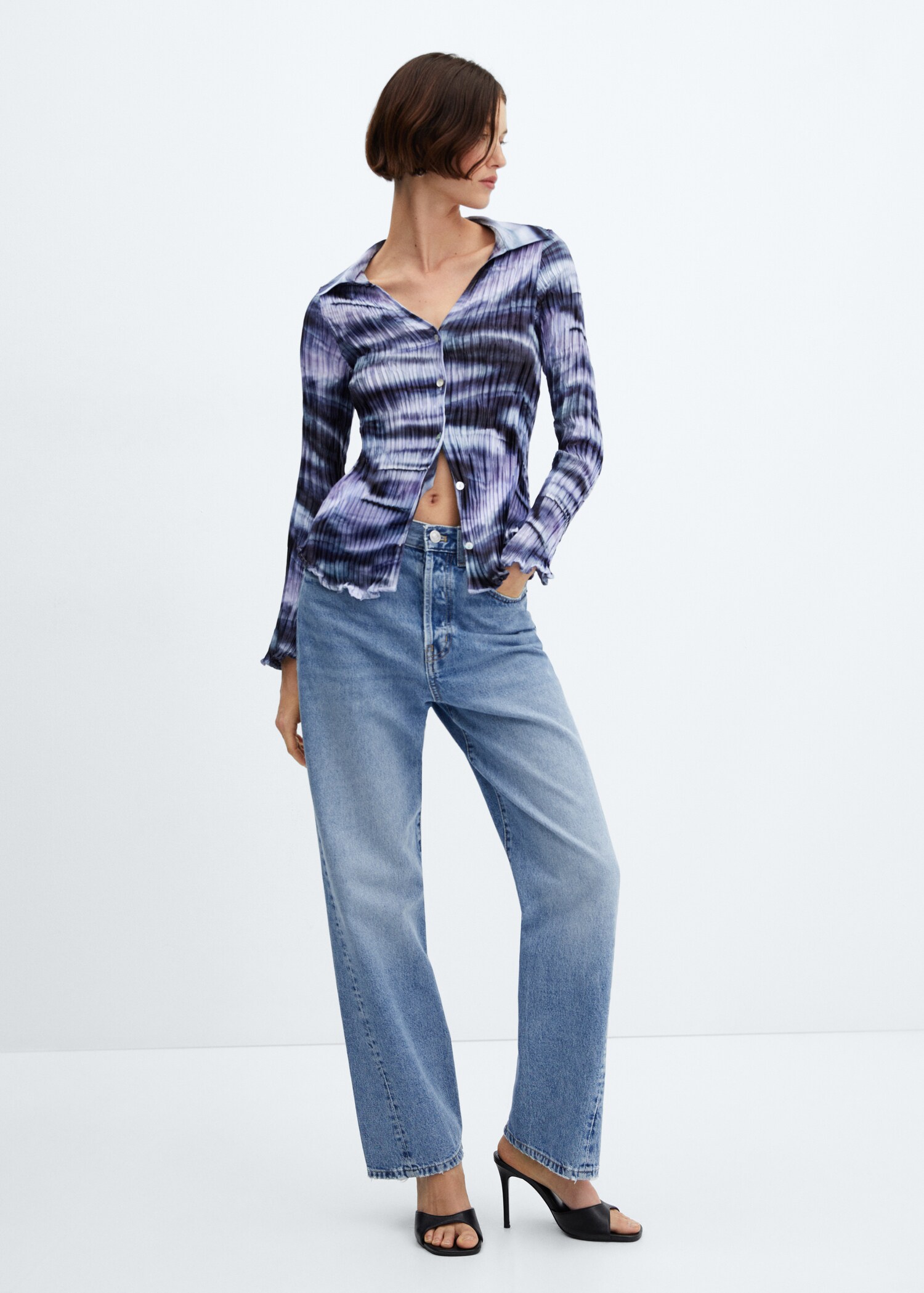 Tie-dye pleated shirt - General plane