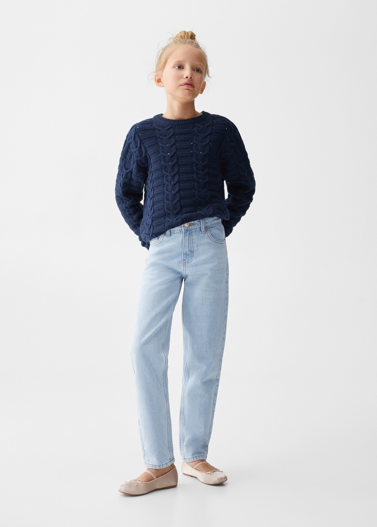 Katoenen mom-fit jeans - Overzichtstekening