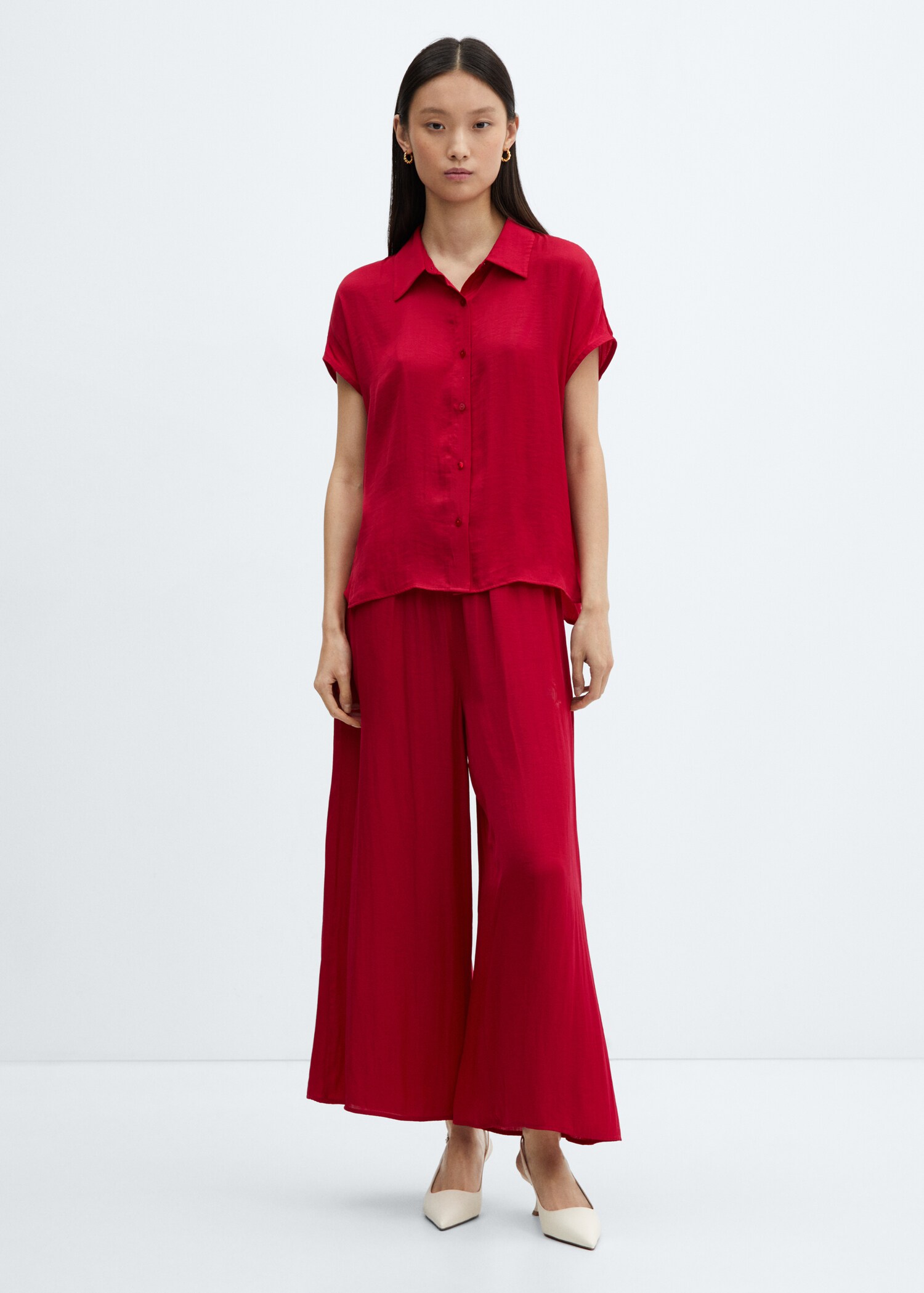 Chemise satinée manches courtes - Plan général