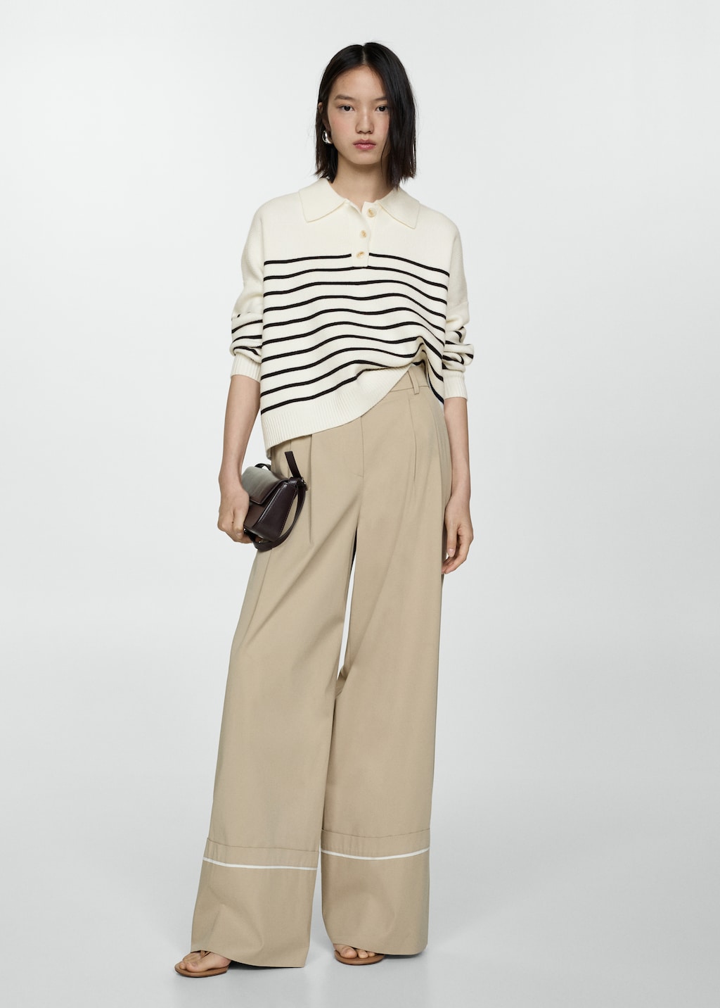Buttoned collar knit sweater - Women | MANGO OUTLET USA
