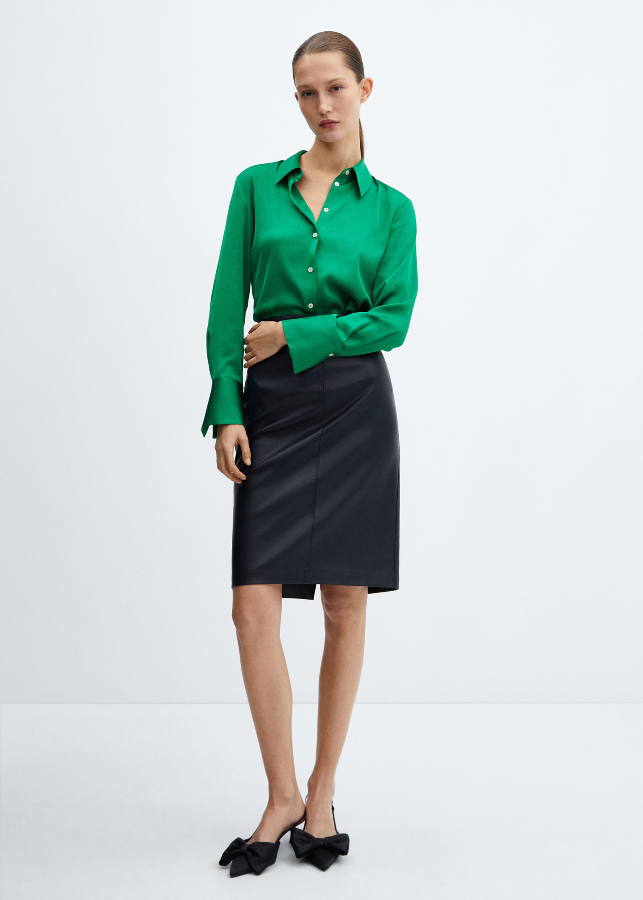 Satin finish flowy shirt - General plane