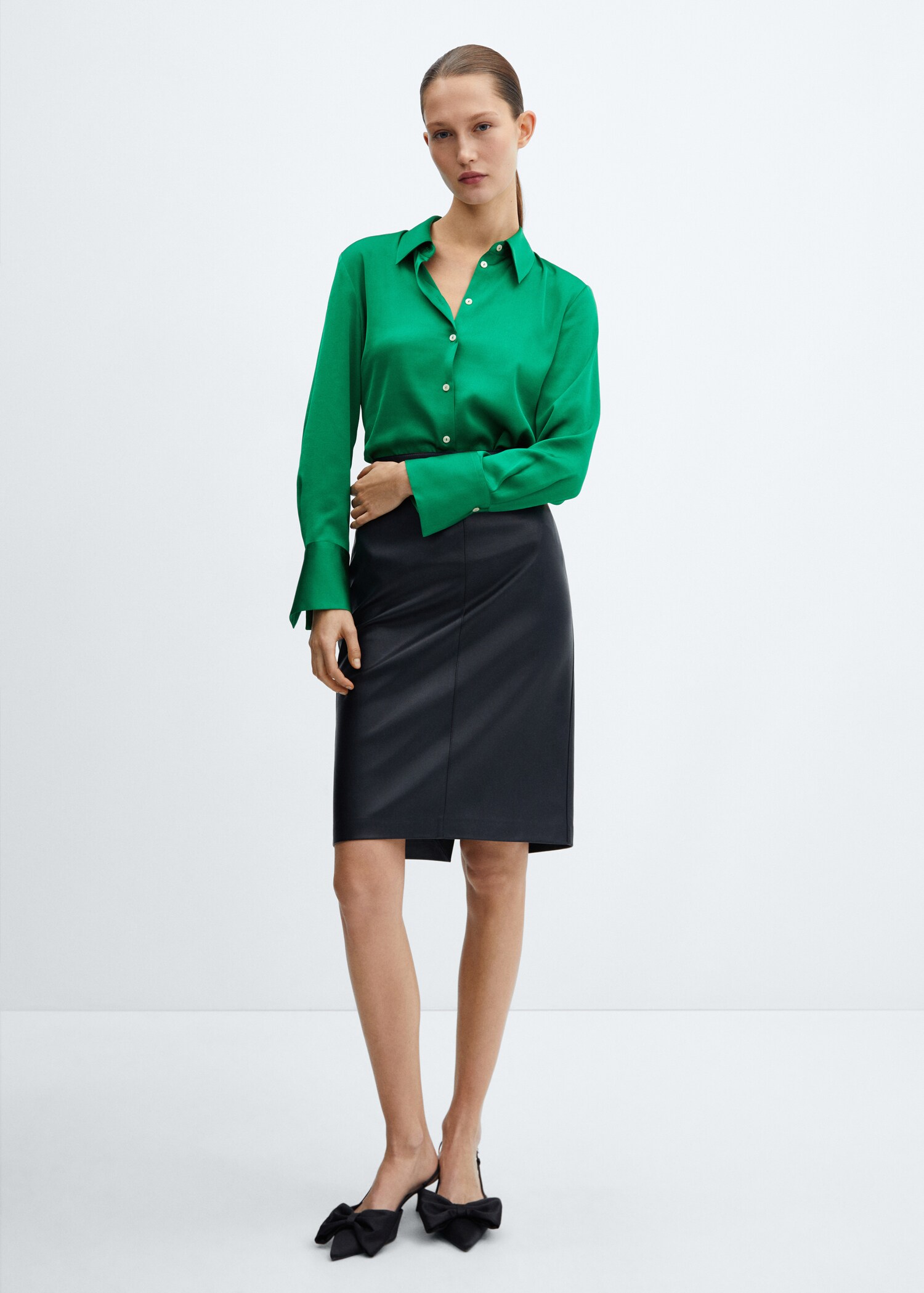 Satin finish flowy shirt - General plane