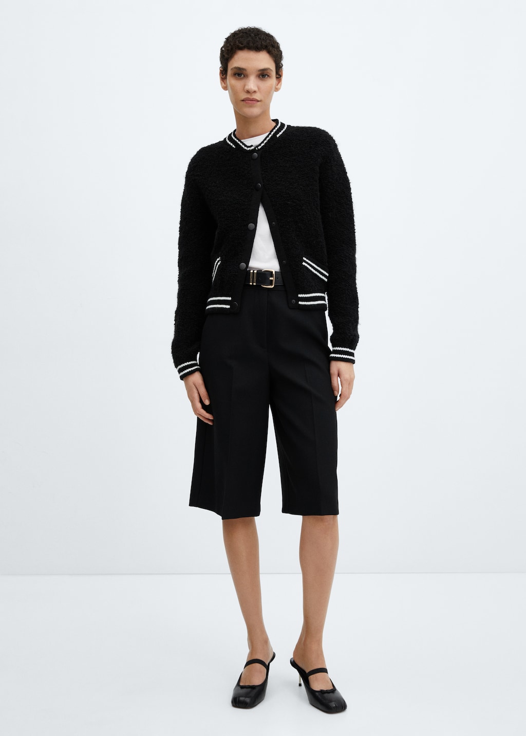 Knitted bomber jacket - Women | MANGO OUTLET USA