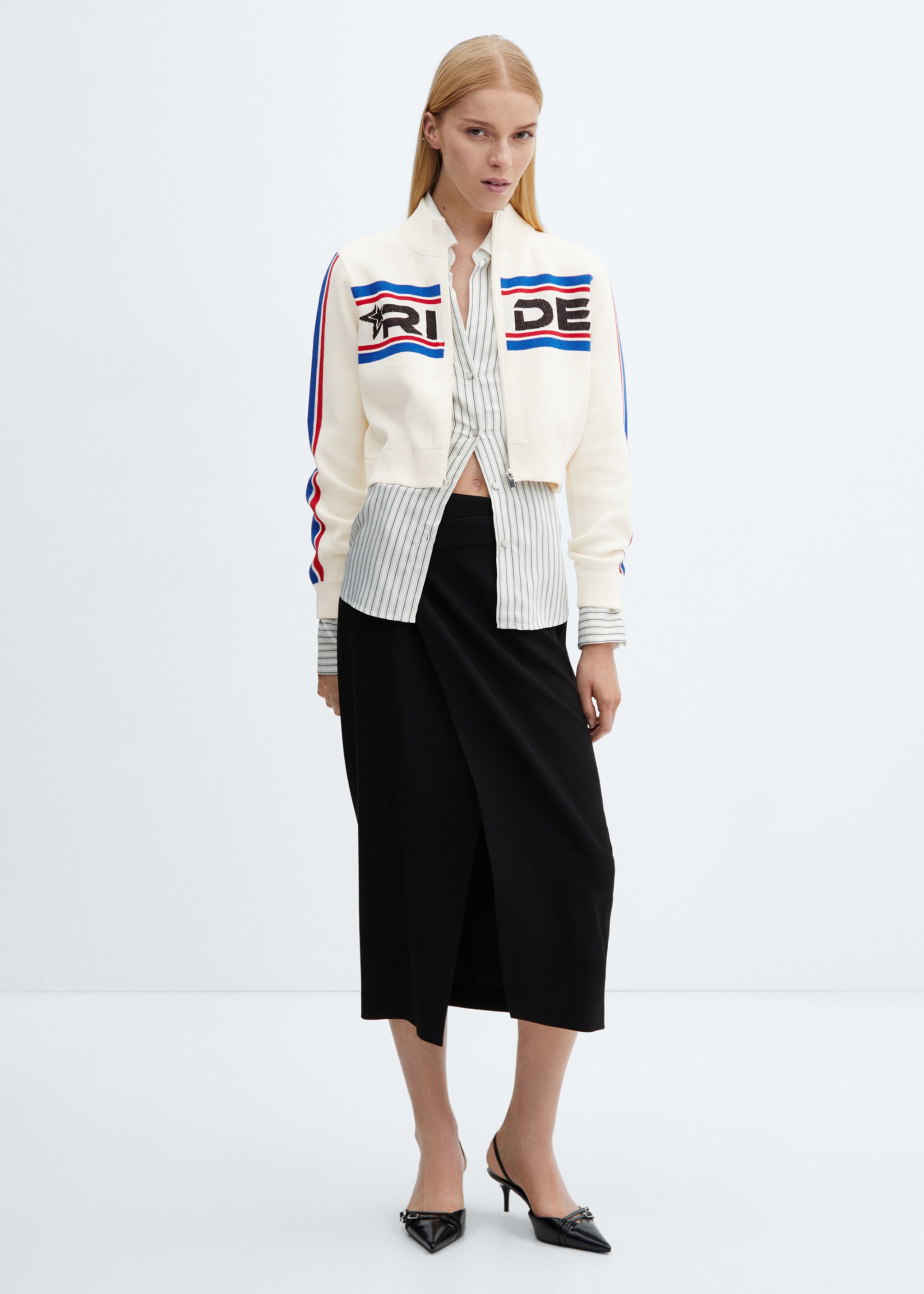 Crop-Cardigan mit Reißverschluss - Allgemeine Ansicht