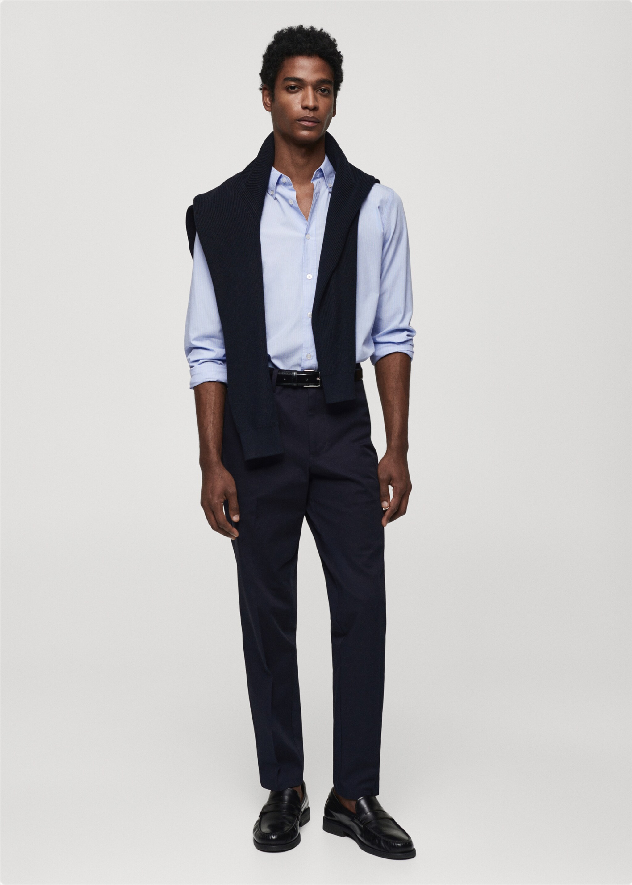 Regular-fit striped cotton shirt - General plane