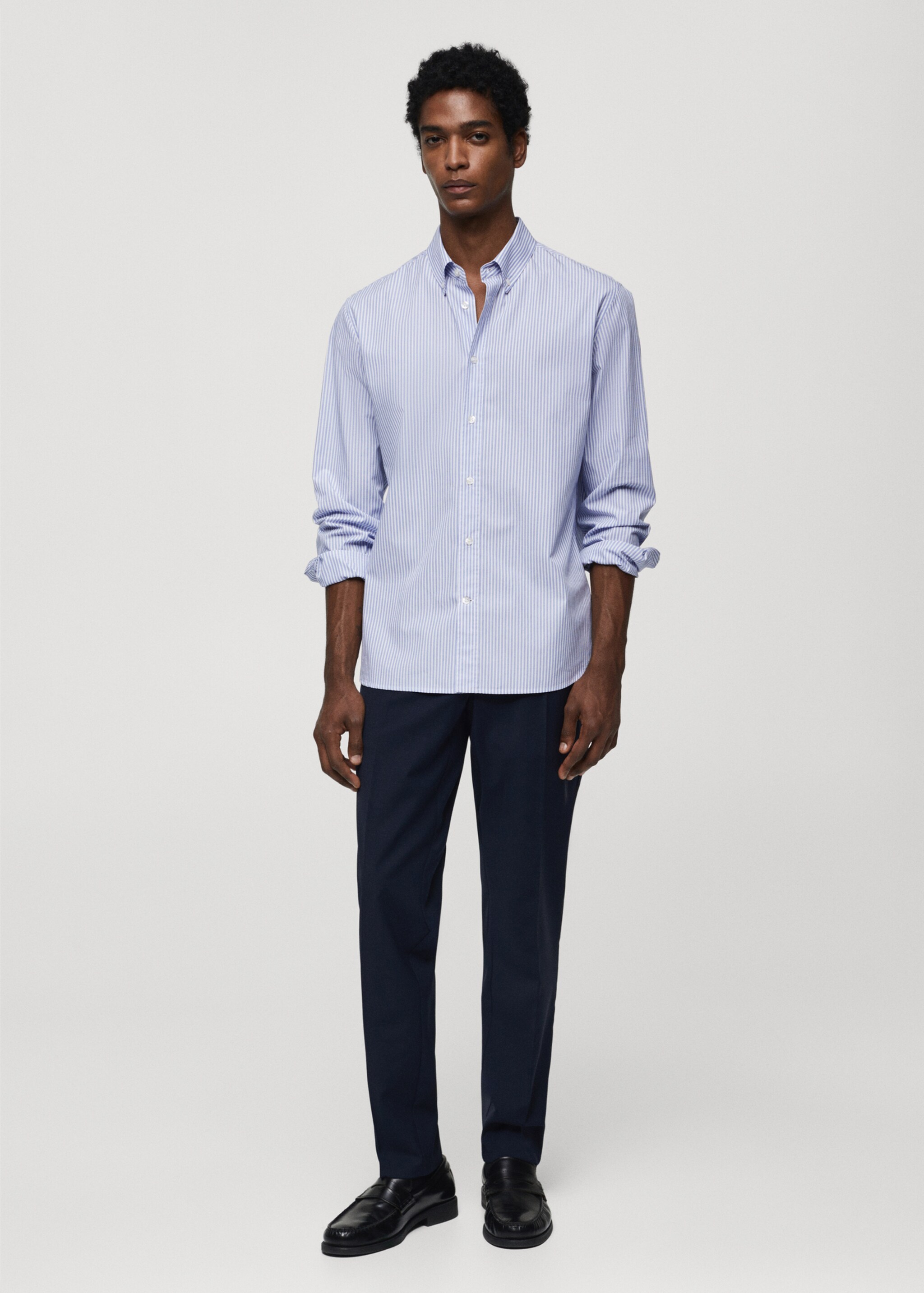 Regular-fit striped cotton shirt - General plane