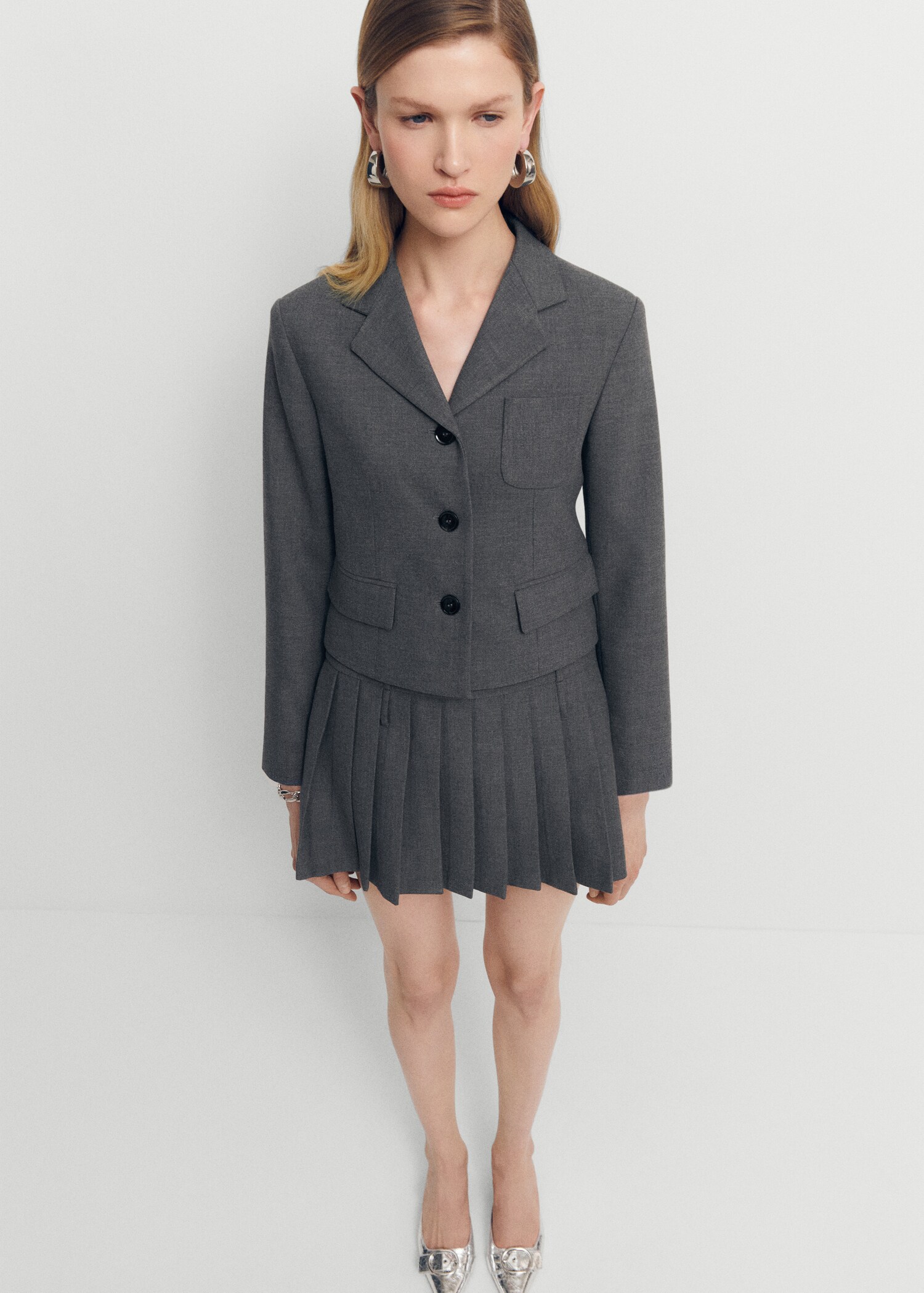 Cropped jacket with pockets - General plane