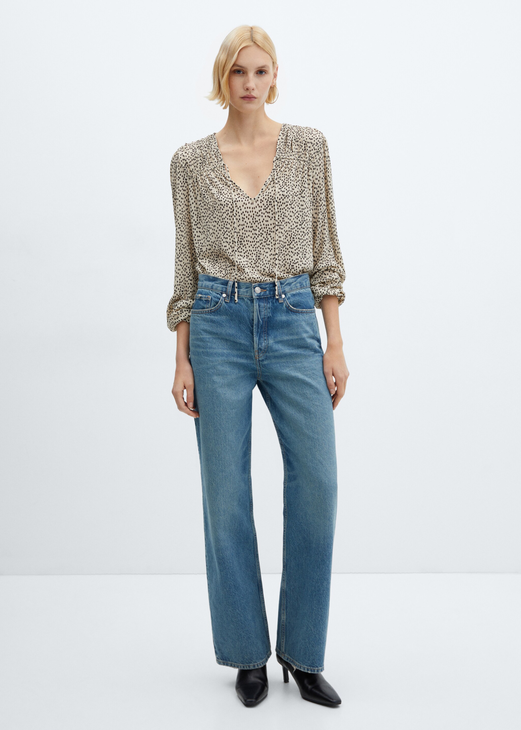 Blouse imprimée nœud - Plan général