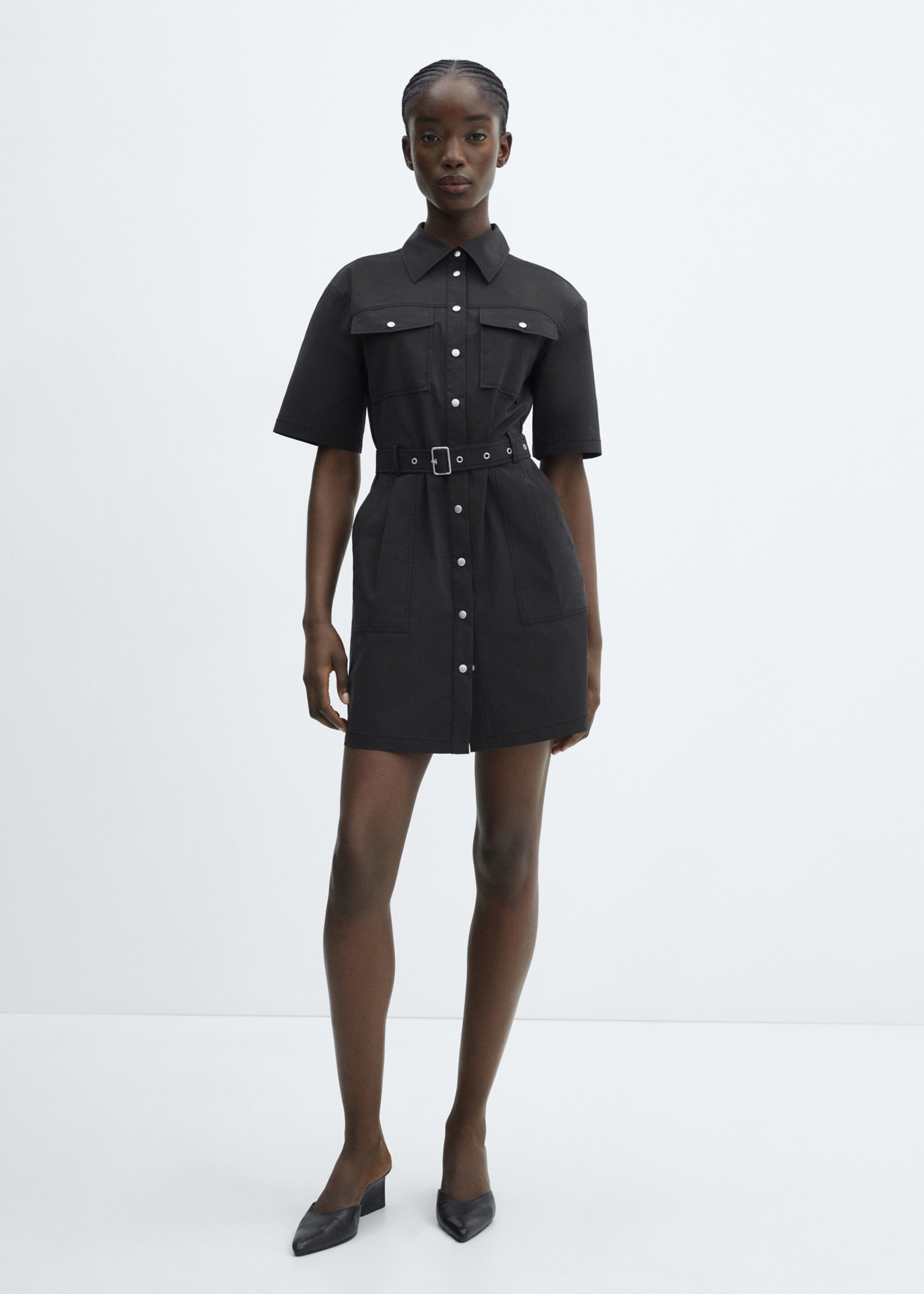 Belt shirt dress - General plane